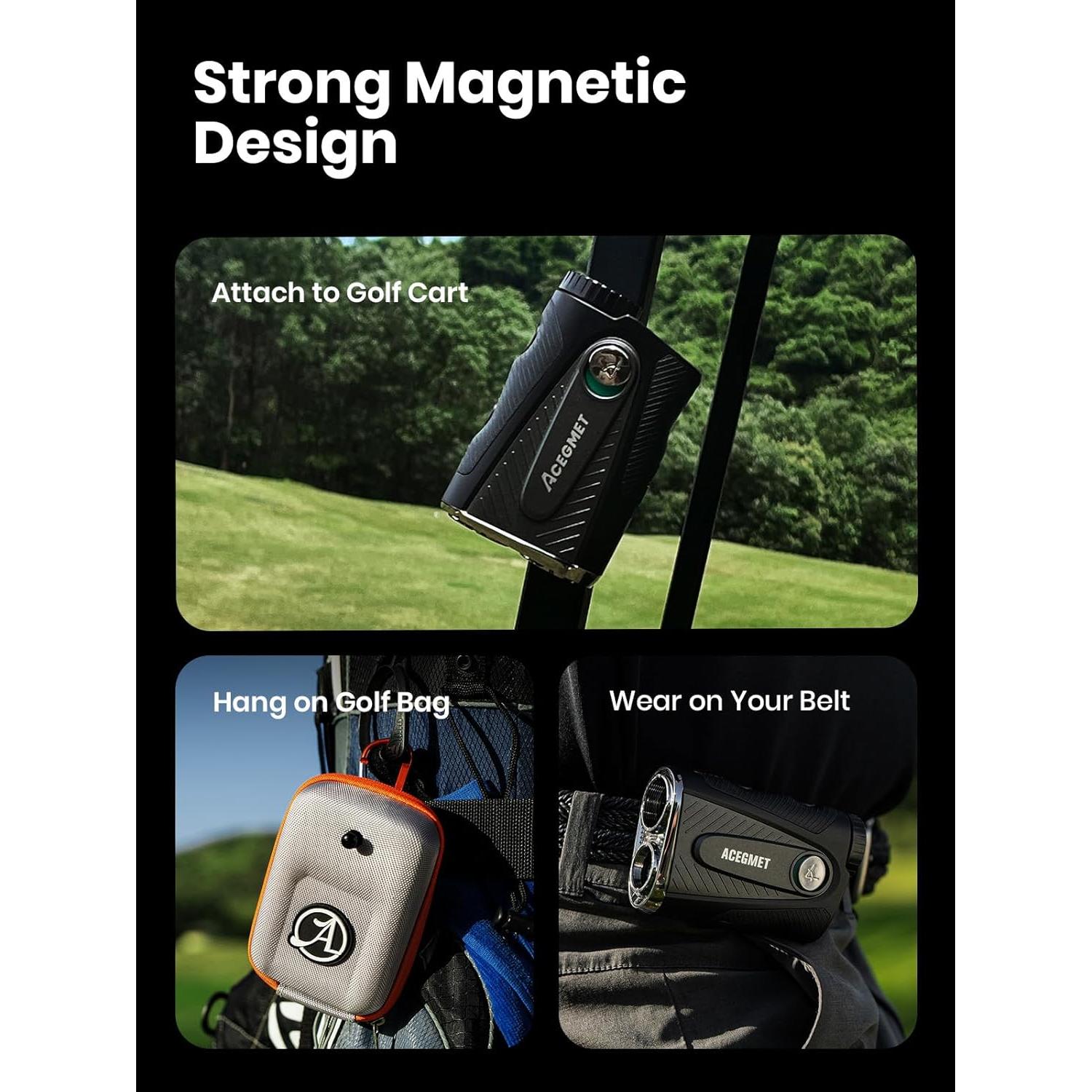 Medidor de Distancia de Golf ACEGMET PFS5 - 1300 m, Pantalla Doble