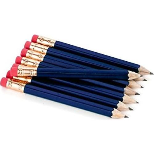 Lápices Cortos Hexagonales Express Pencils Azul Marino - Caja de 36