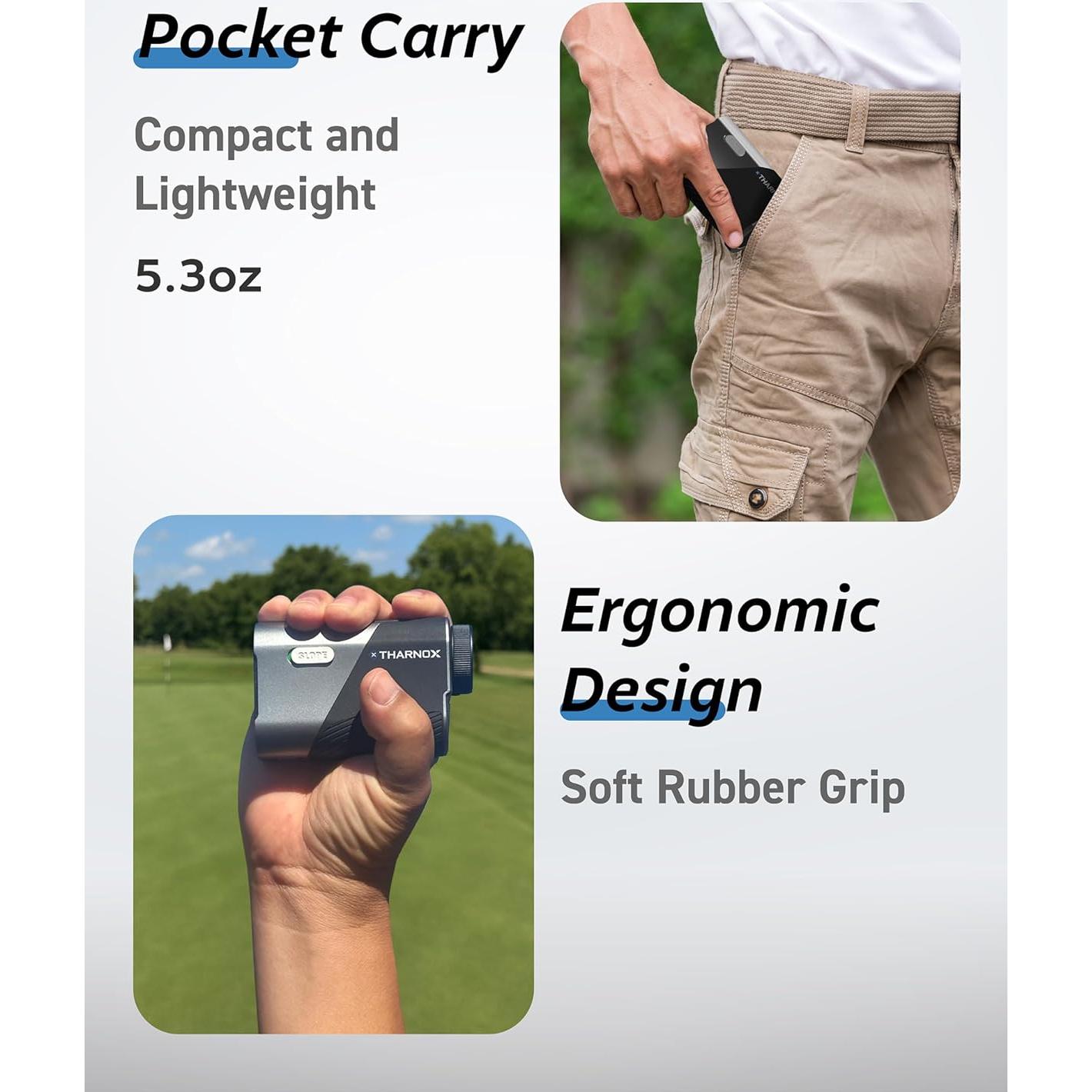 Buscador de Rango de Golf THARNOX 1300m Compacto USB-C