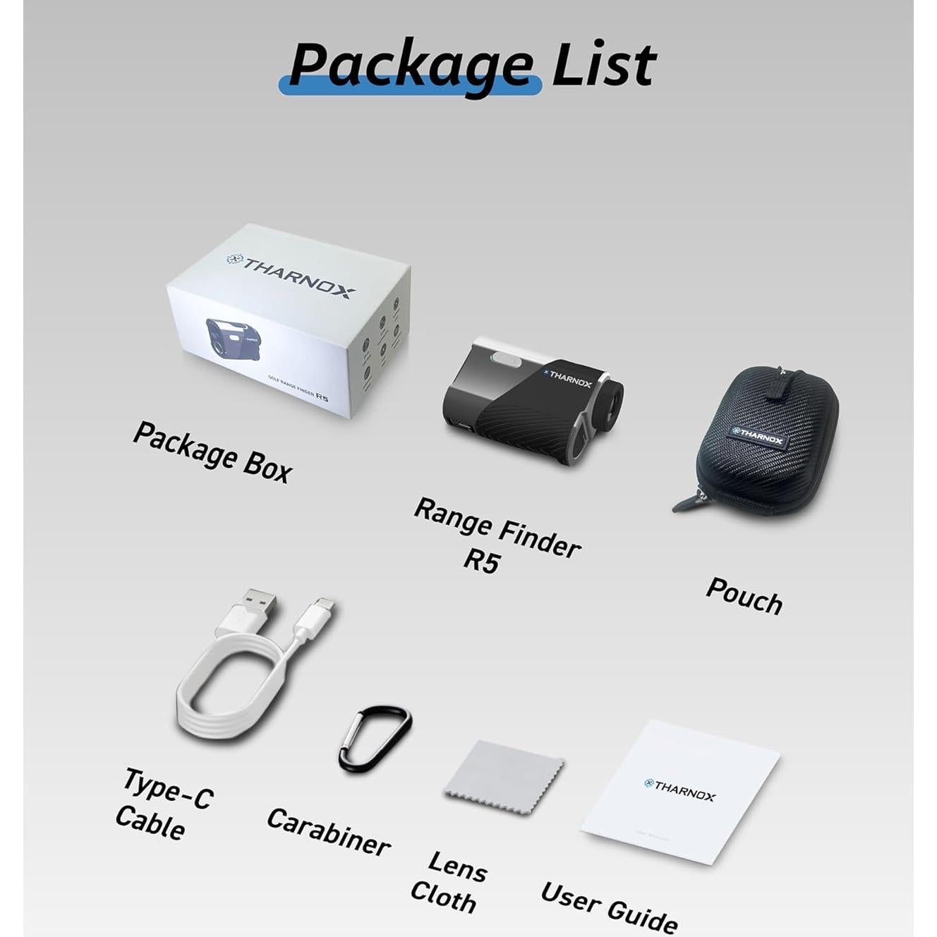 Buscador de Rango de Golf THARNOX 1300m Compacto USB-C