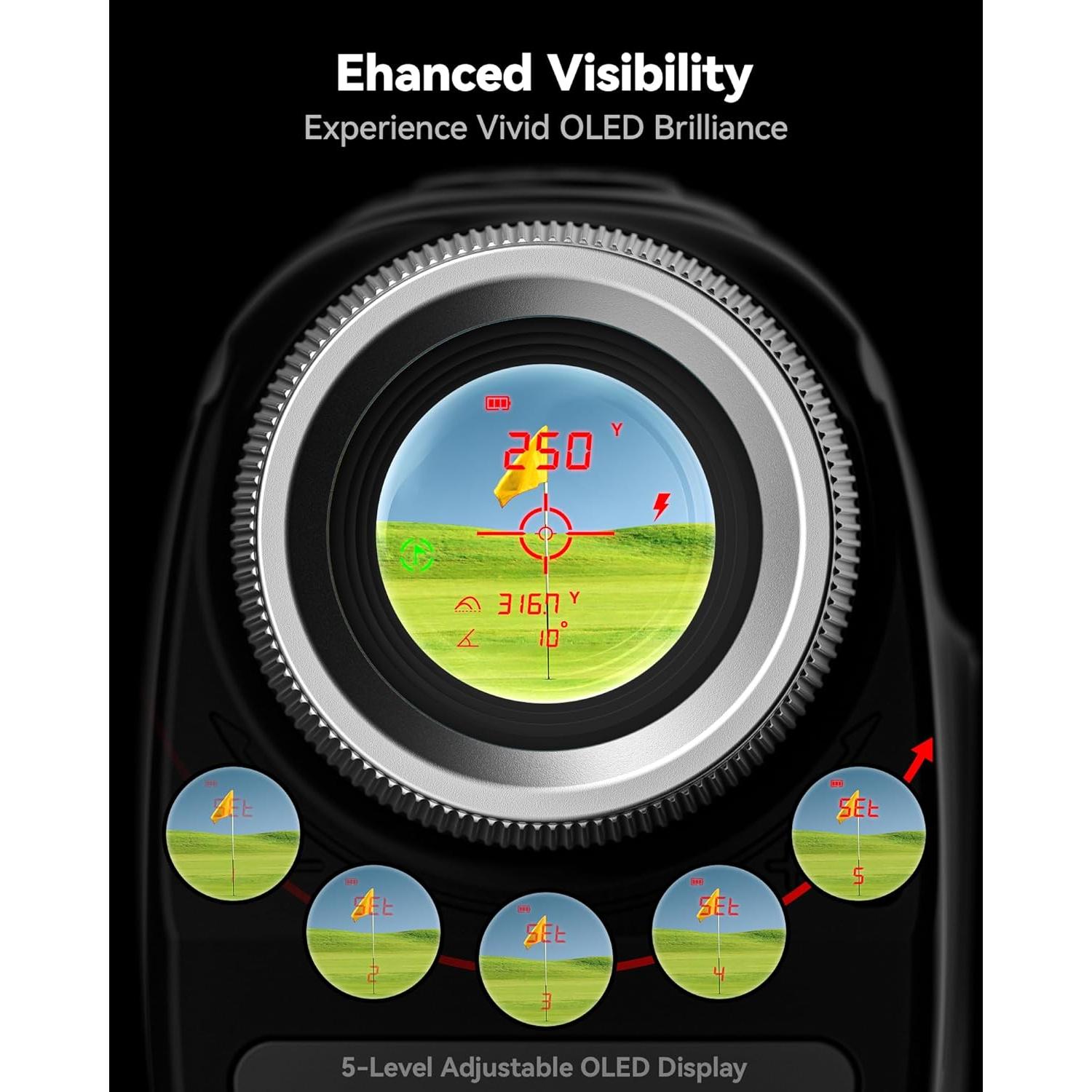 Buscador de Rango Láser REDTIGER GolfVue 4, 1200m, 7x Aumento