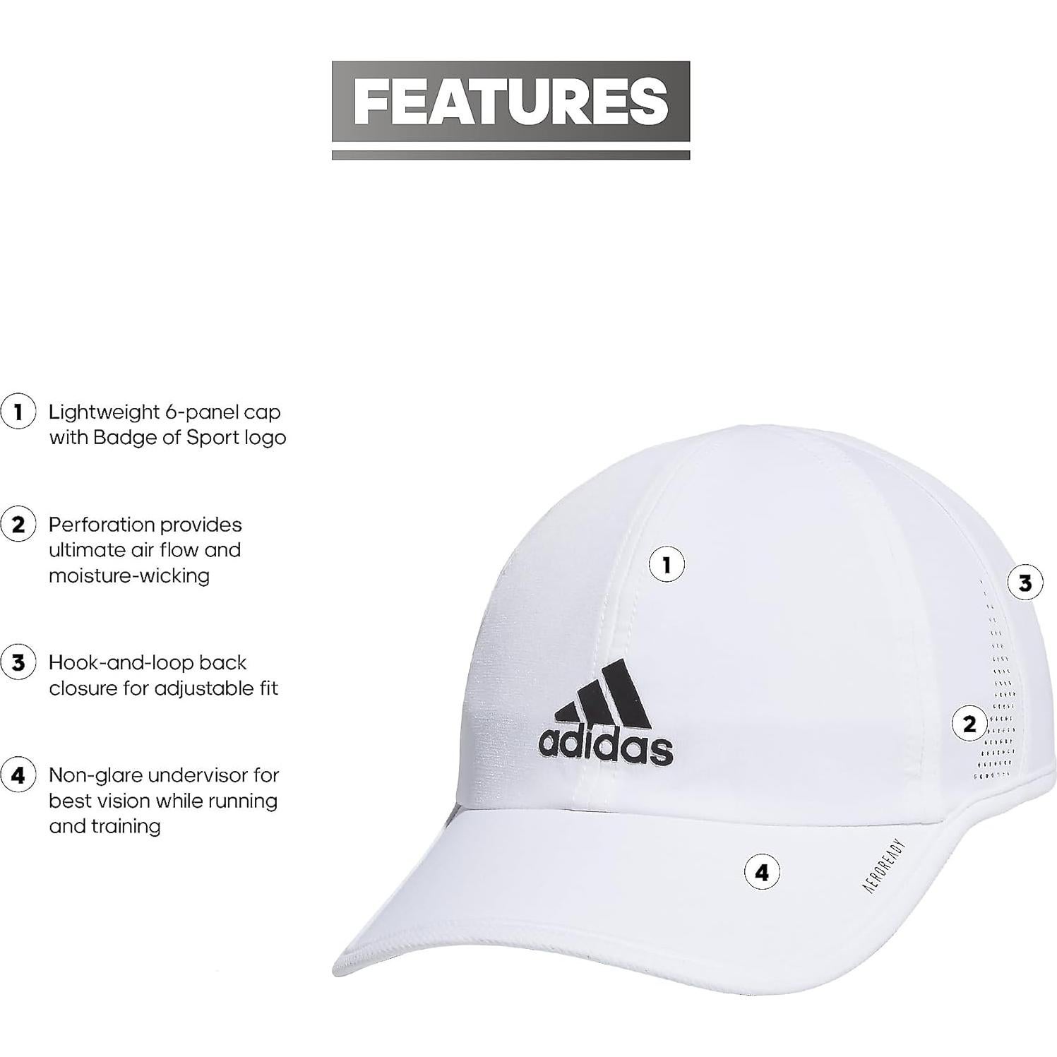 Gorra Superlite Adidas Hombre - Ligera, UPF 50, Ajustable