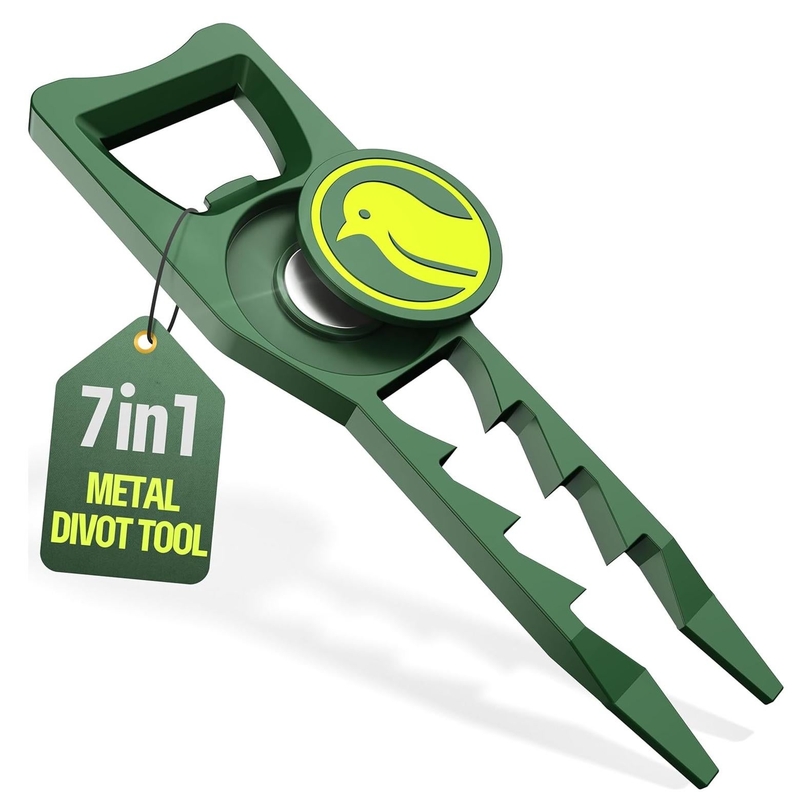 Herramienta de Divot 7 en 1 BirdieWorks - Accesorio de Golf Verde