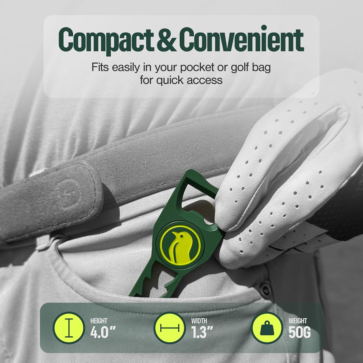 Herramienta de Divot 7 en 1 BirdieWorks - Accesorio de Golf Verde