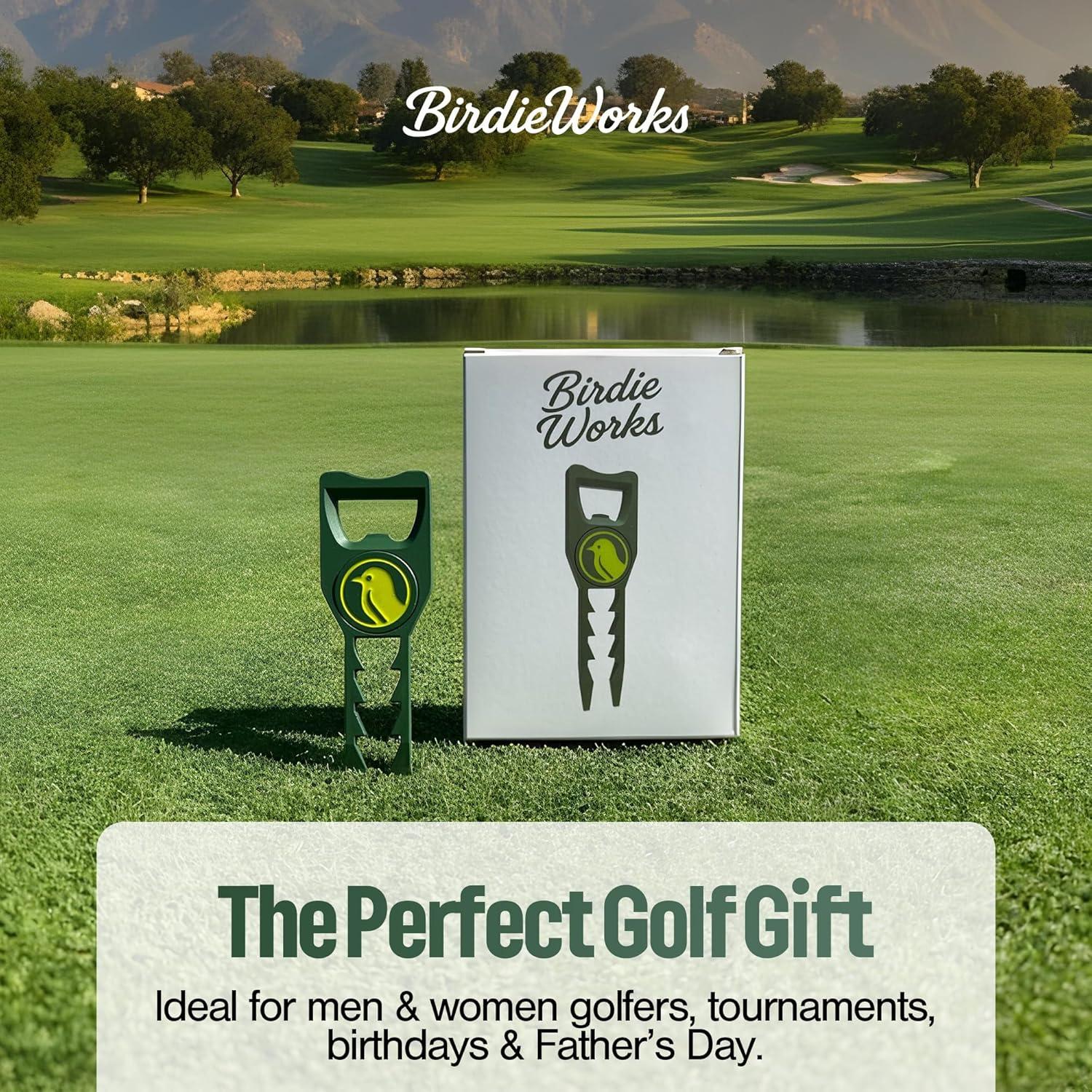 Herramienta de Divot 7 en 1 BirdieWorks - Accesorio de Golf Verde