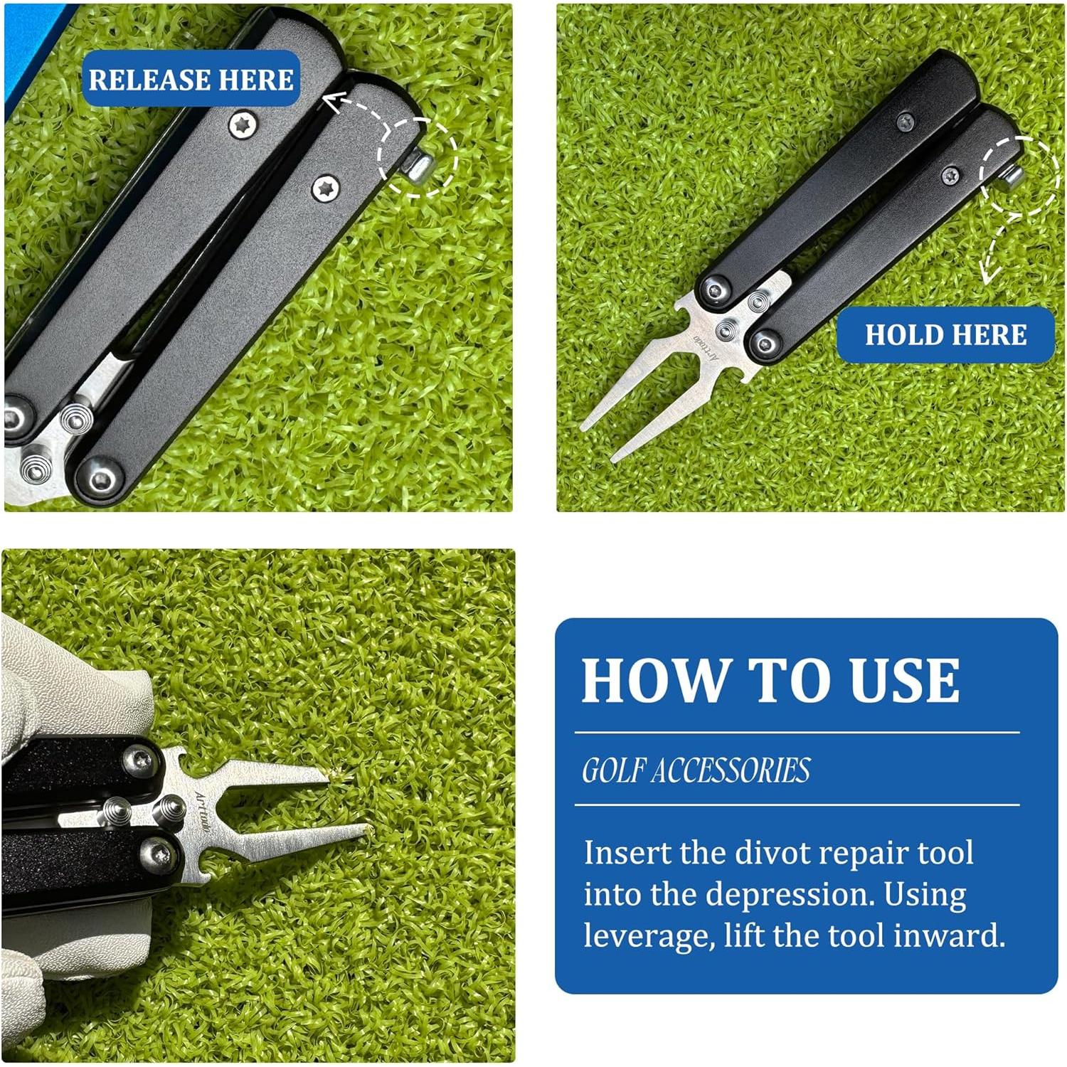 Herramienta de Reparación de Divots de Golf Arttodo Plegable
