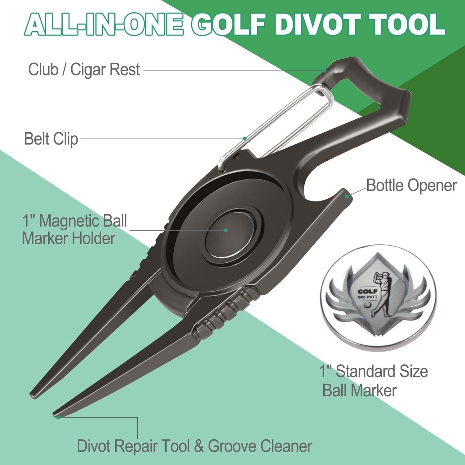 Herramienta de Divot de Golf 6 en 1 Nadachi - Accesorios Premium