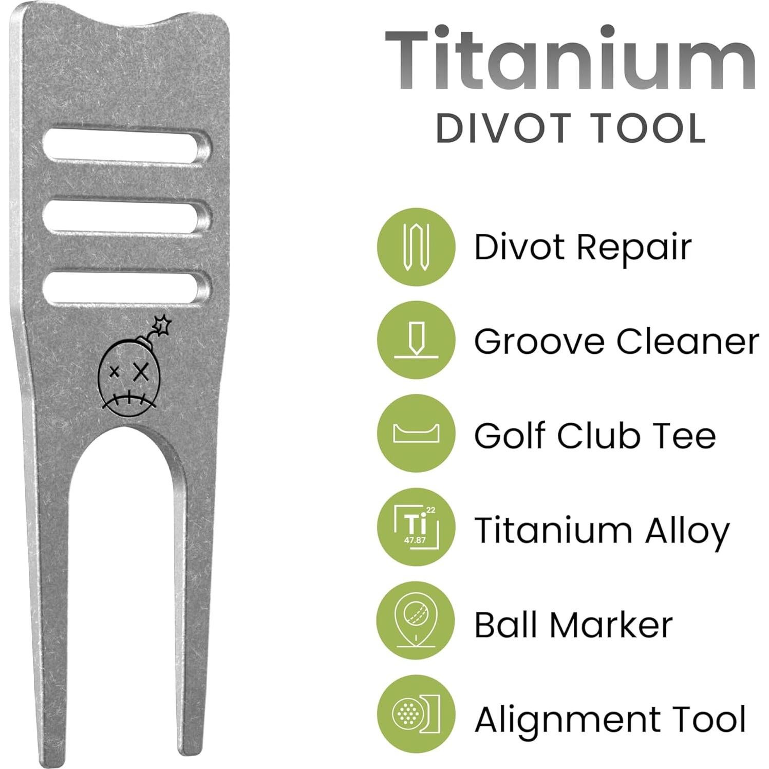 Herramienta de Divots de Titanio Fastfuse 4-en-1 para Golf