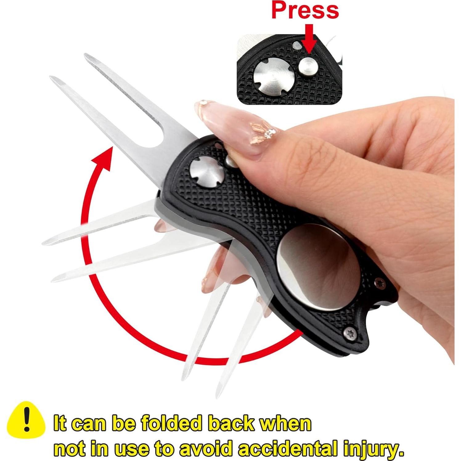 Herramienta de Reparación de Divots Quacc Plegable con Marcador