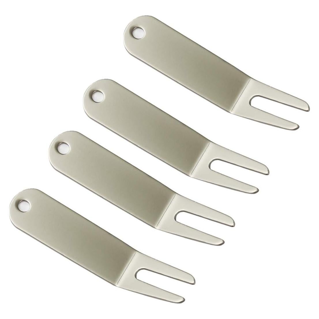 Herramienta de Divot de Golf GOLTERS - 4 Piezas Níquel Mate