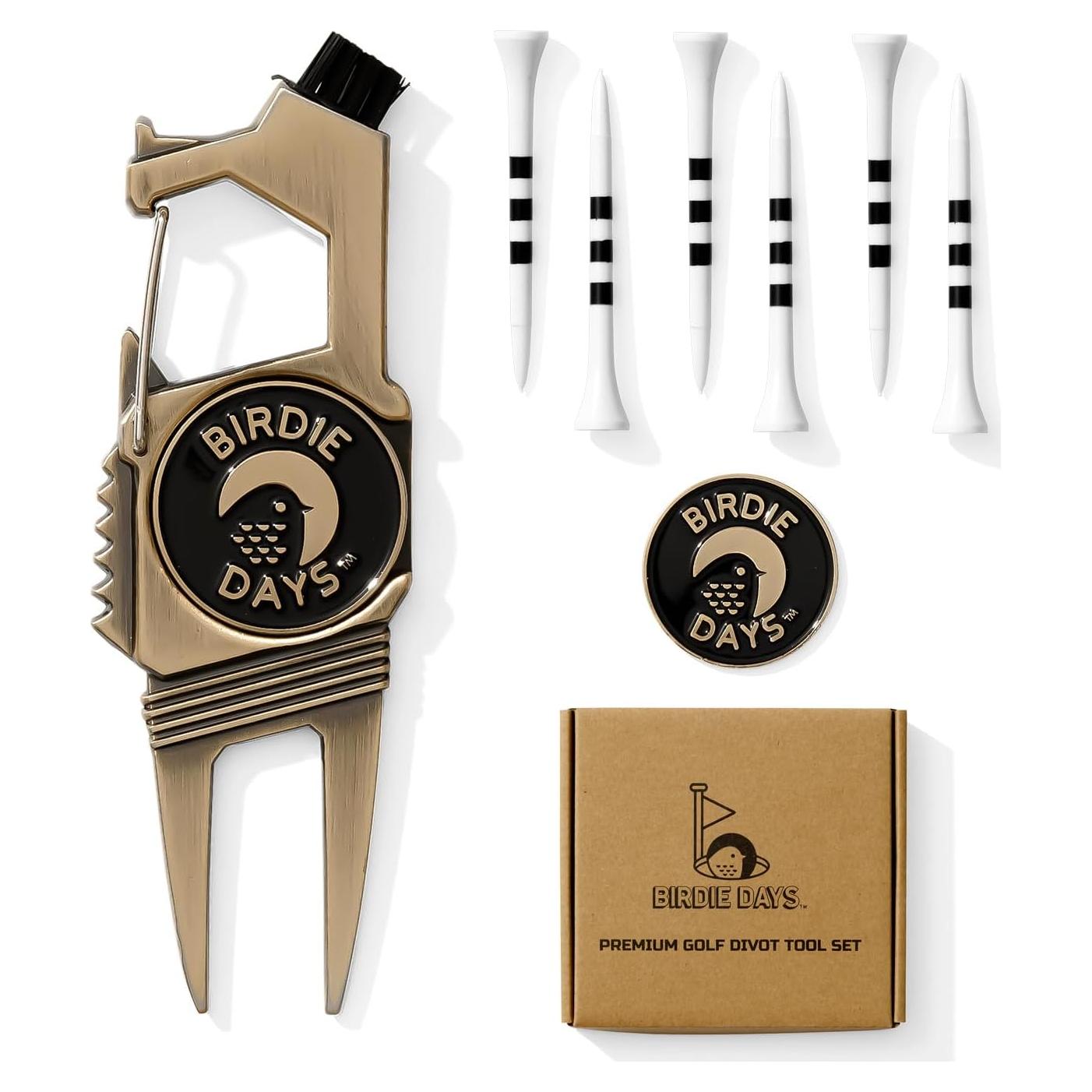 Conjunto de Regalo Herramienta Divot Golf Birdie Days Latón