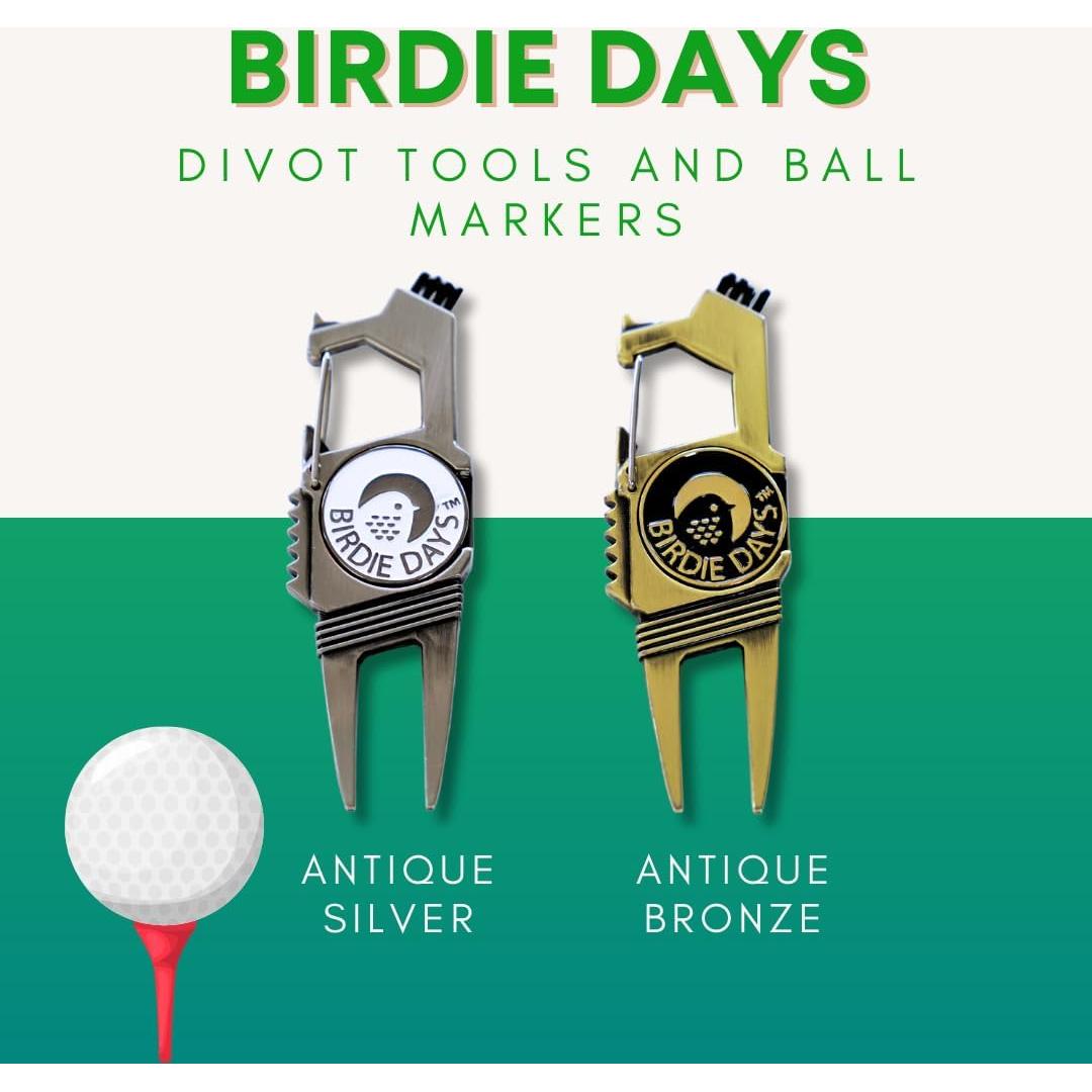 Conjunto de Regalo Herramienta Divot Golf Birdie Days Latón