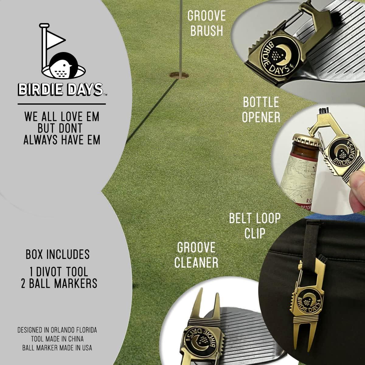 Conjunto de Regalo Herramienta Divot Golf Birdie Days Latón