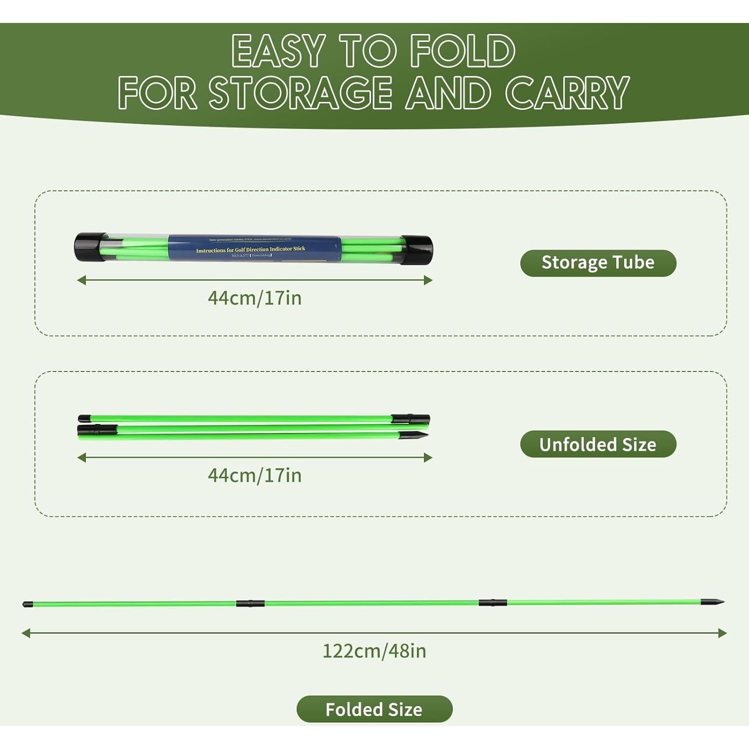 Paquete de 2 Palos de Alineación de Golf Kojcijs KOJ09