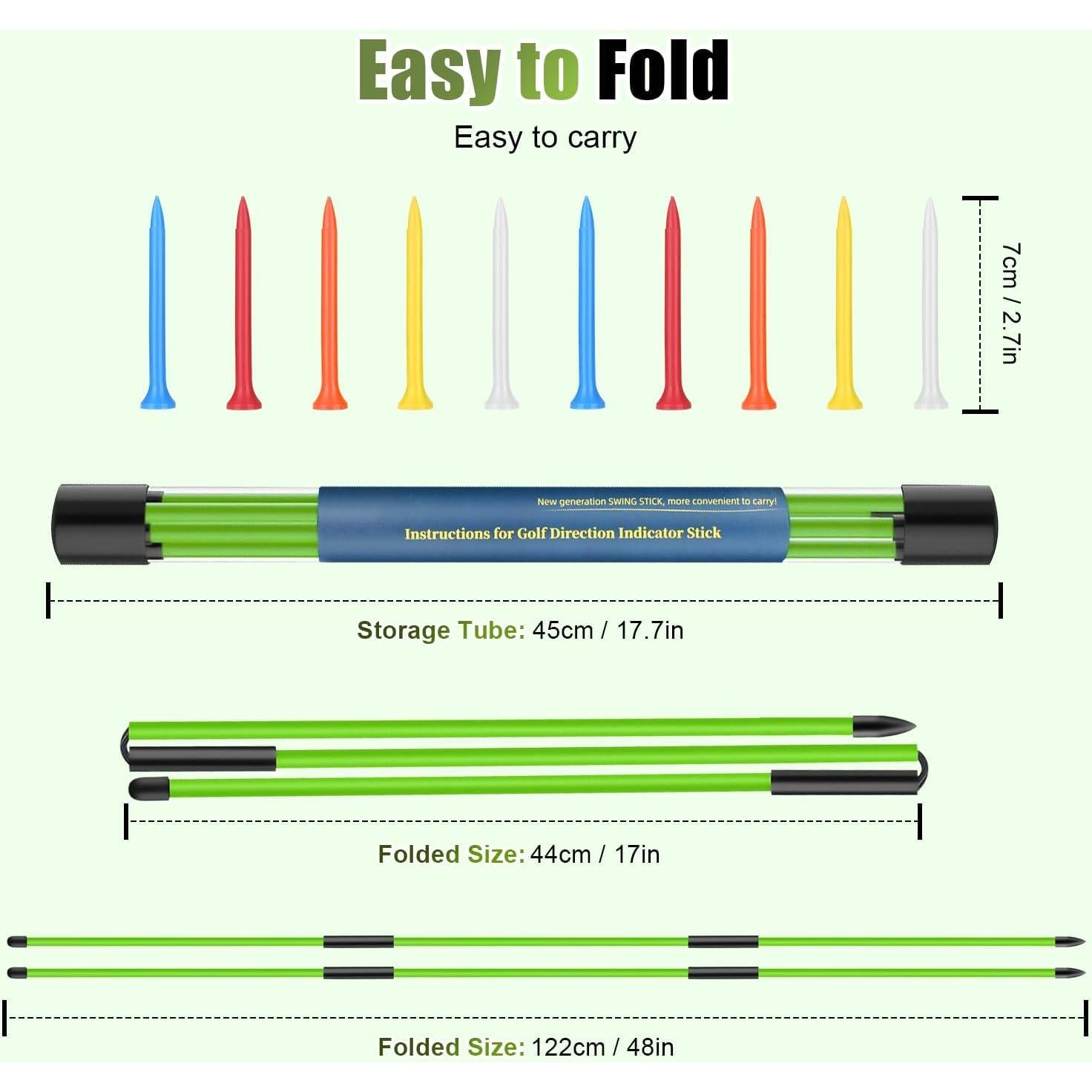 Palos de Alineación de Golf Jsportic 121.92 cm 2 Pack