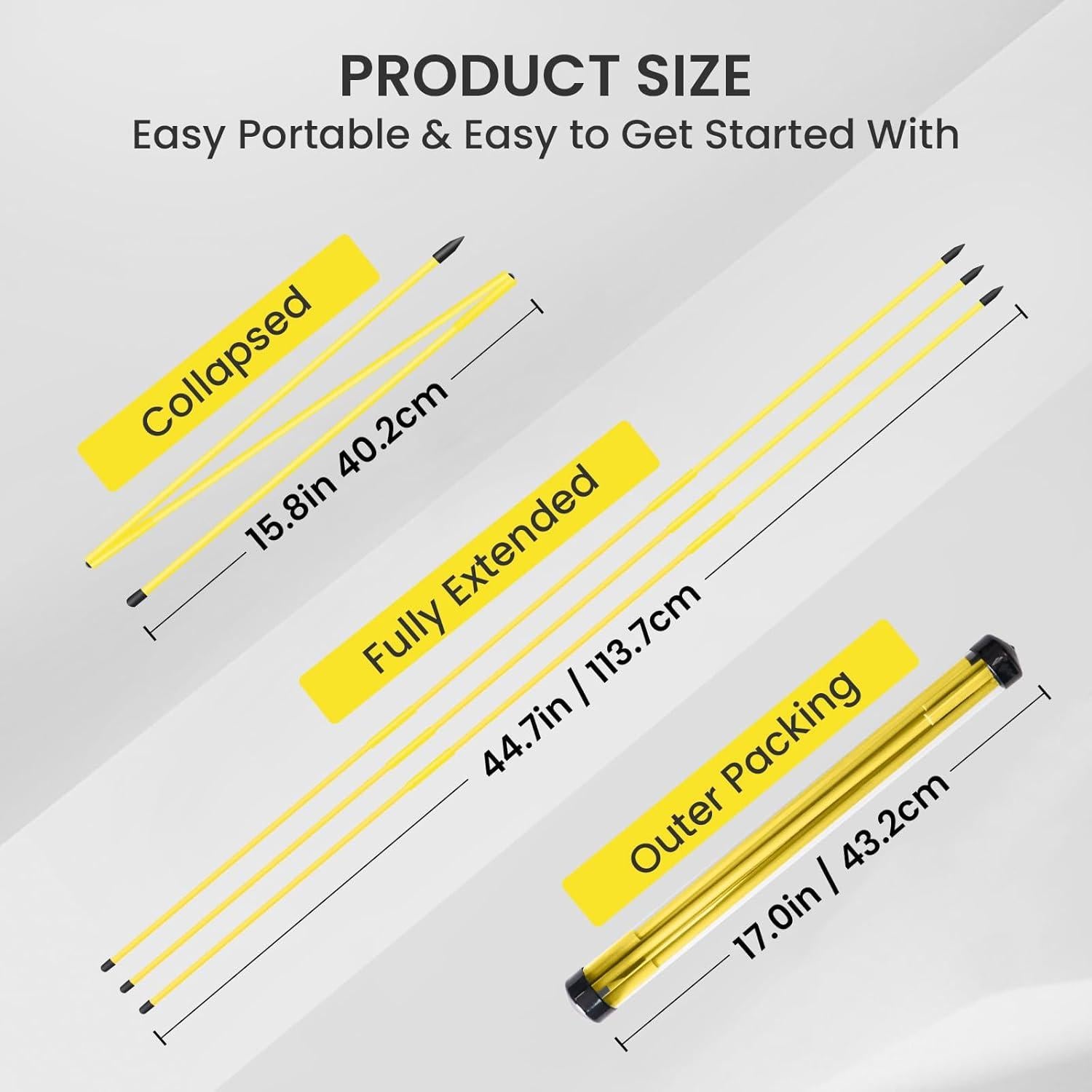 Palos de Alineación de Golf FINGER TEN 121.92 cm 3 Piezas
