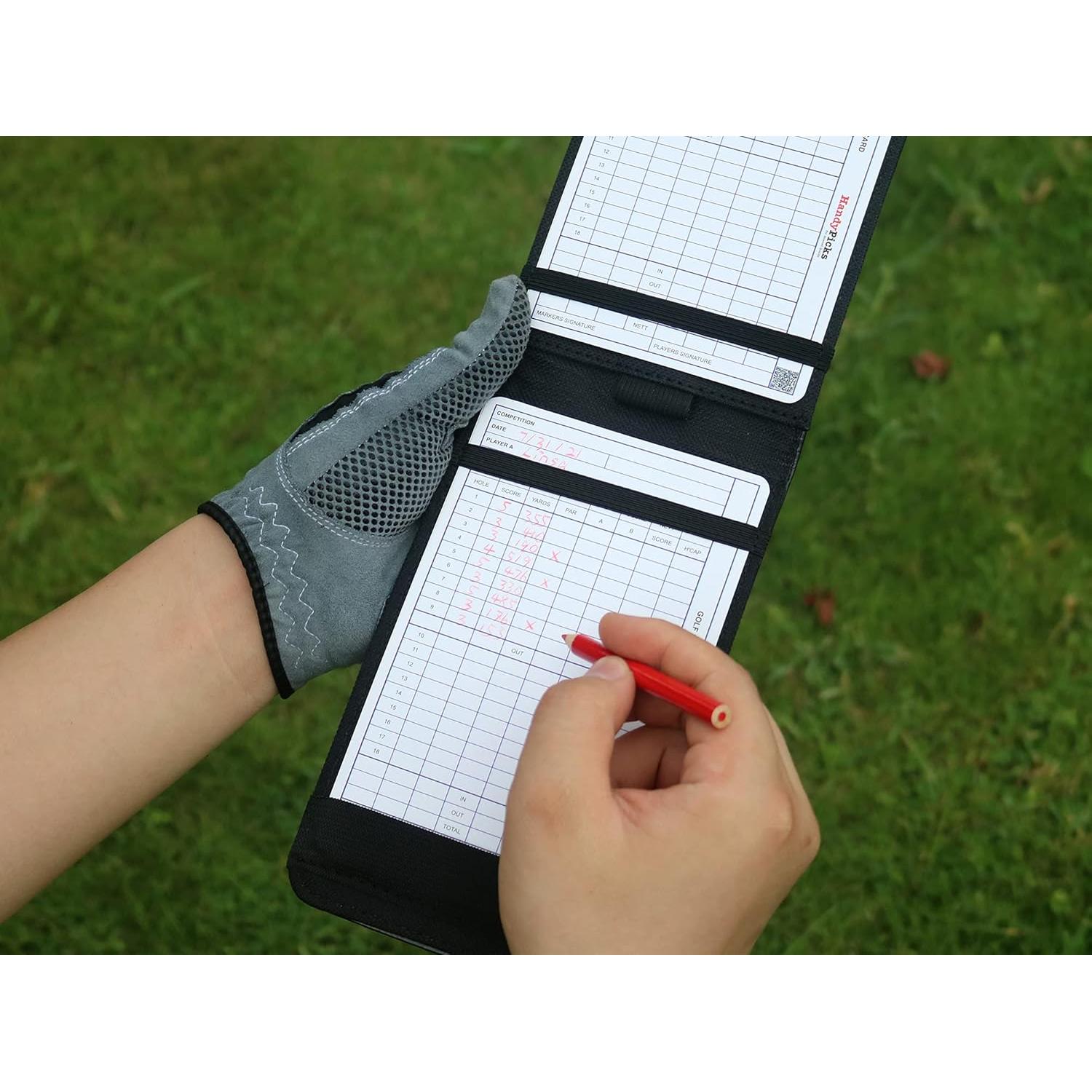 Porta Tarjeta de Golf Handy Picks de Cuero Sintético - Marrón