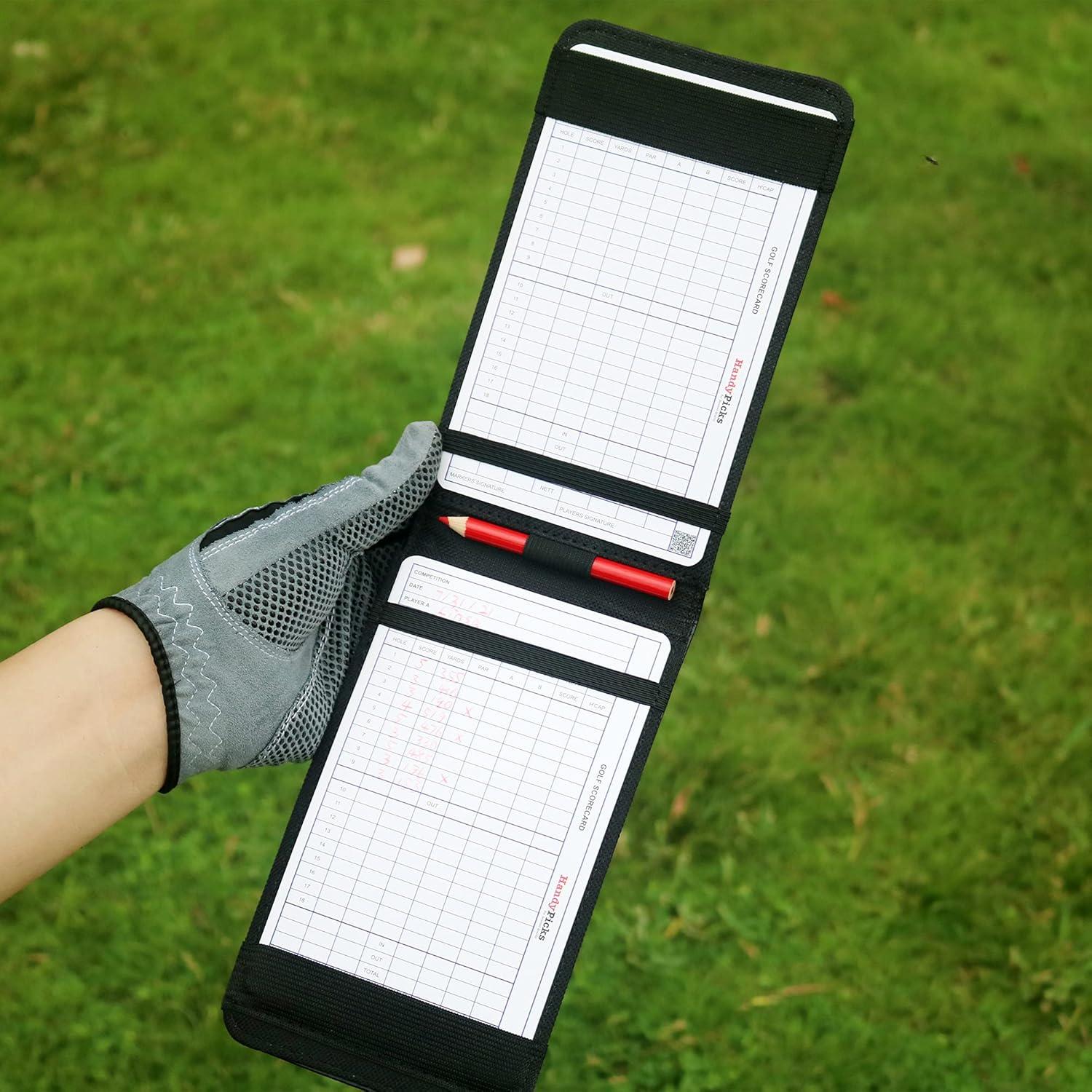 Porta Tarjeta de Golf Handy Picks de Cuero Sintético - Marrón