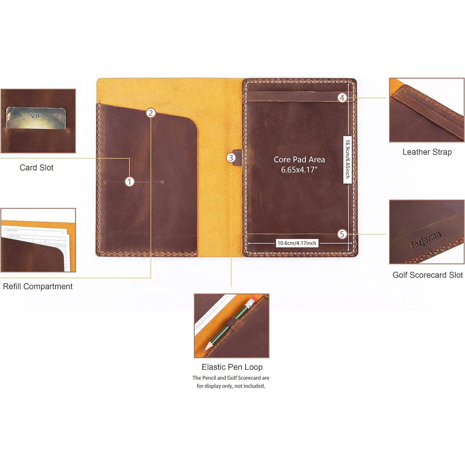 Portatarjetas de Golf de Cuero Fasjosma Vintage 17.6x12.7 cm