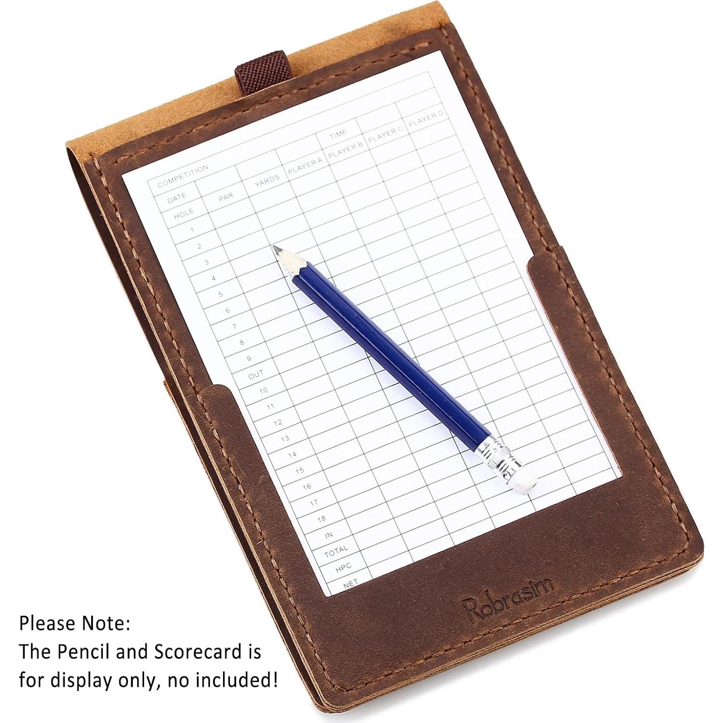 Soporte de Tarjeta de Puntuación de Golf Robrasim de Cuero