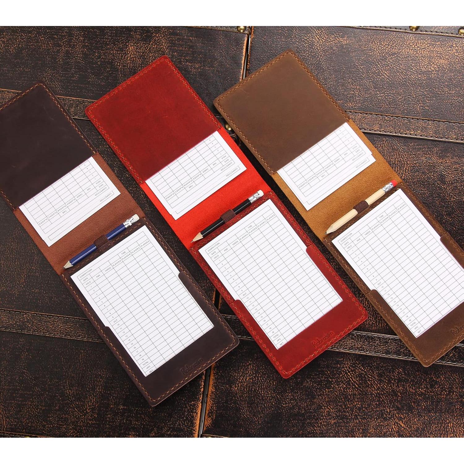 Soporte de Tarjeta de Puntuación de Golf Robrasim de Cuero