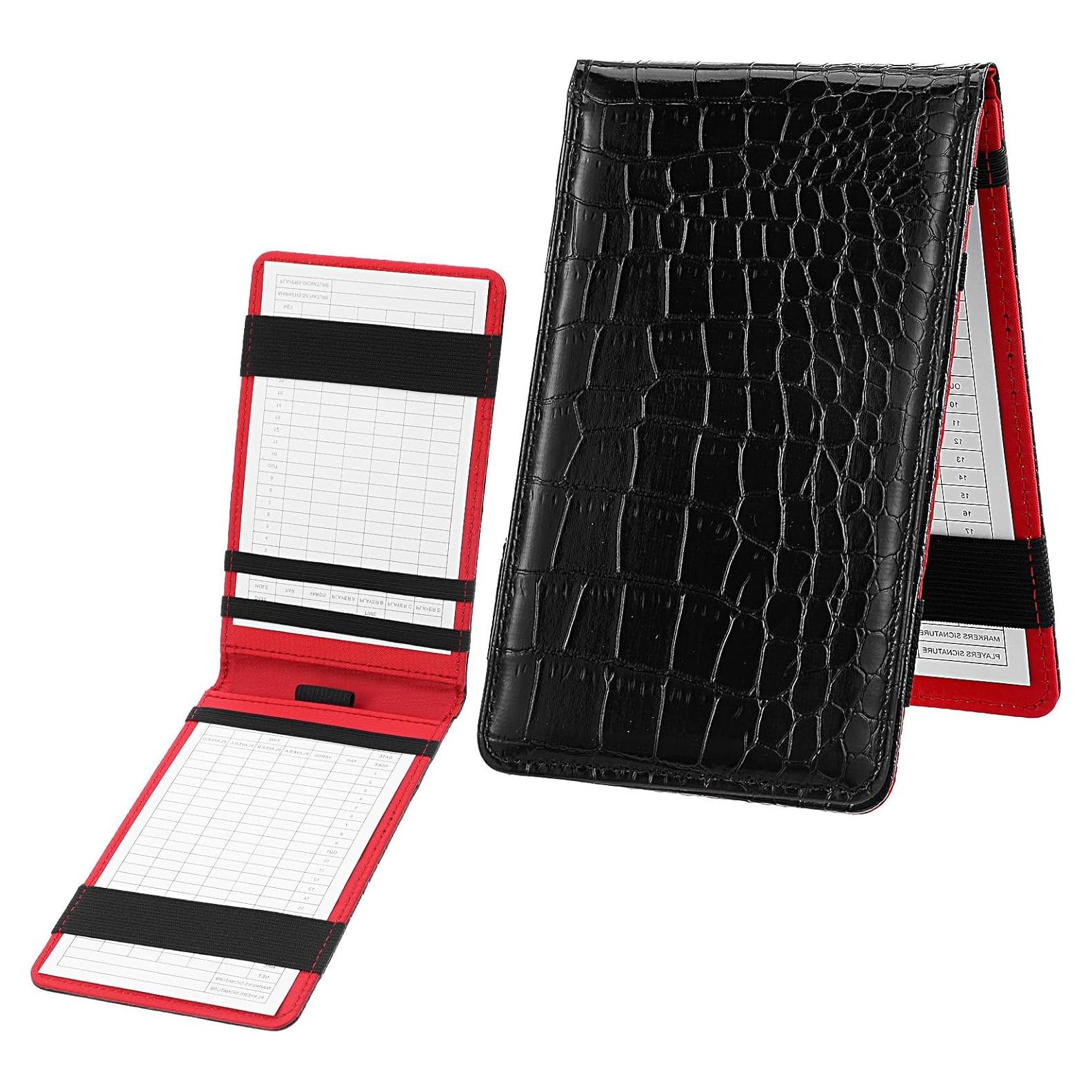 Portatarjetas de Golf Andibro de Cuero PU Negro 17.6x11cm