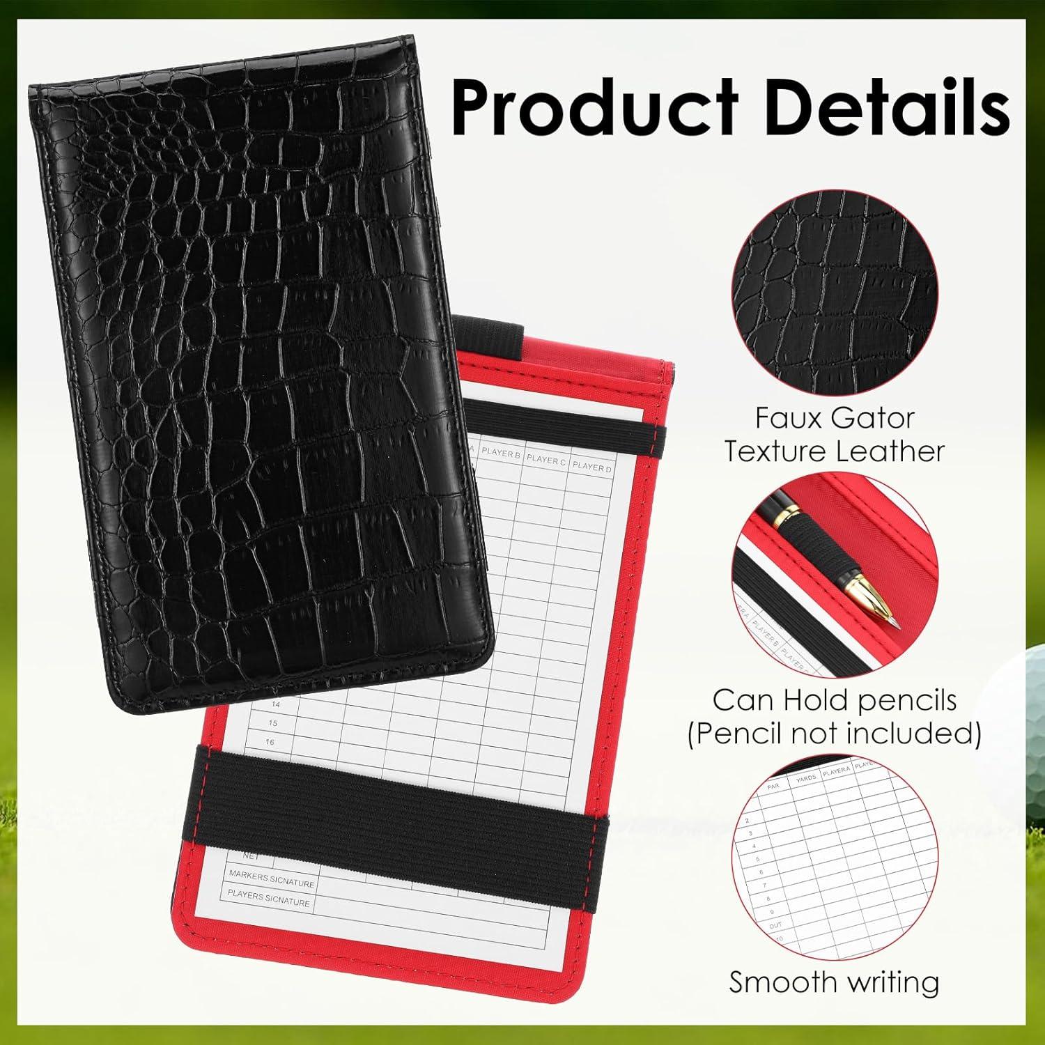 Portatarjetas de Golf Andibro de Cuero PU Negro 17.6x11cm