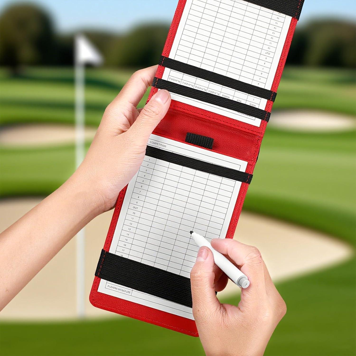 Portatarjetas de Golf Andibro de Cuero PU Negro 17.6x11cm