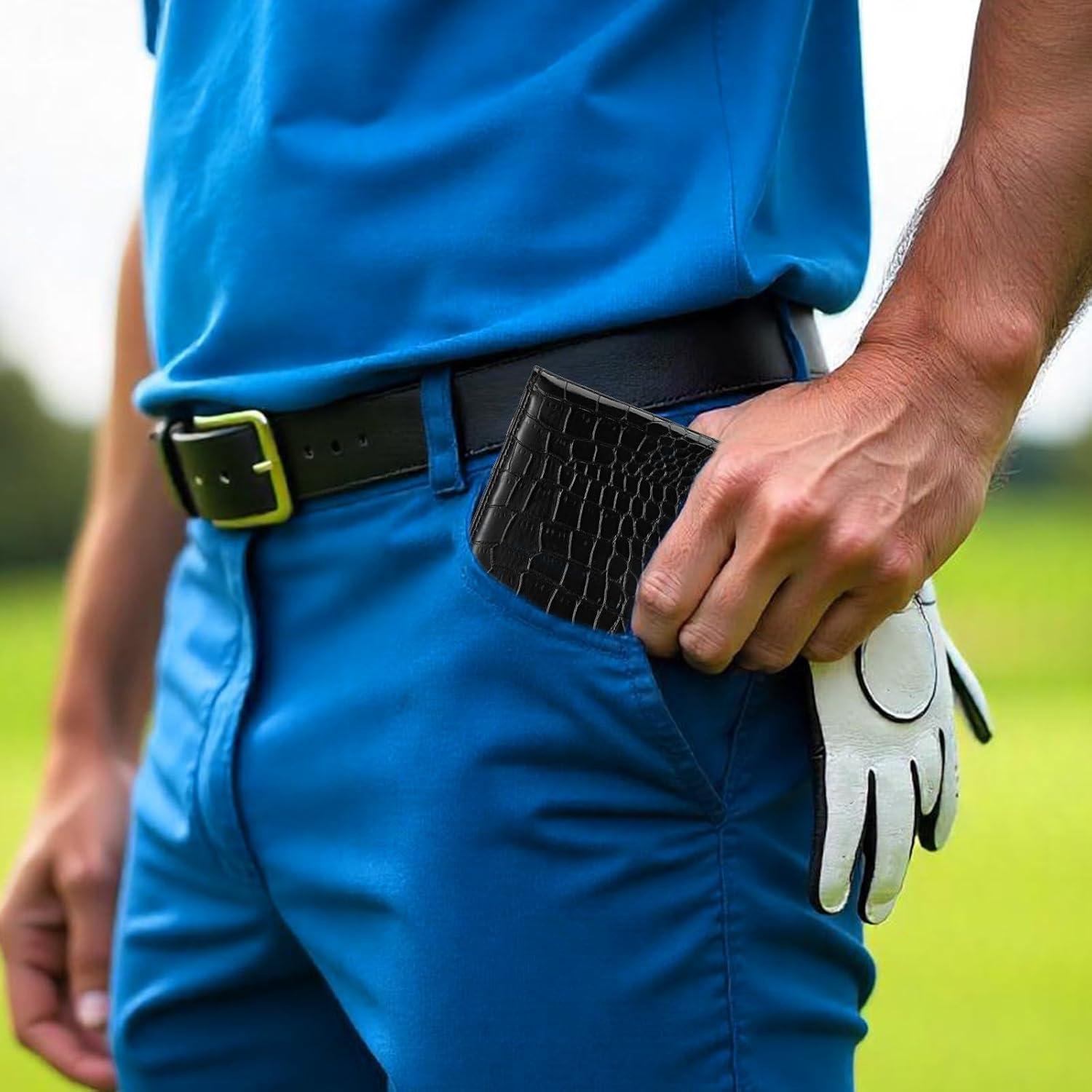 Portatarjetas de Golf Andibro de Cuero PU Negro 17.6x11cm