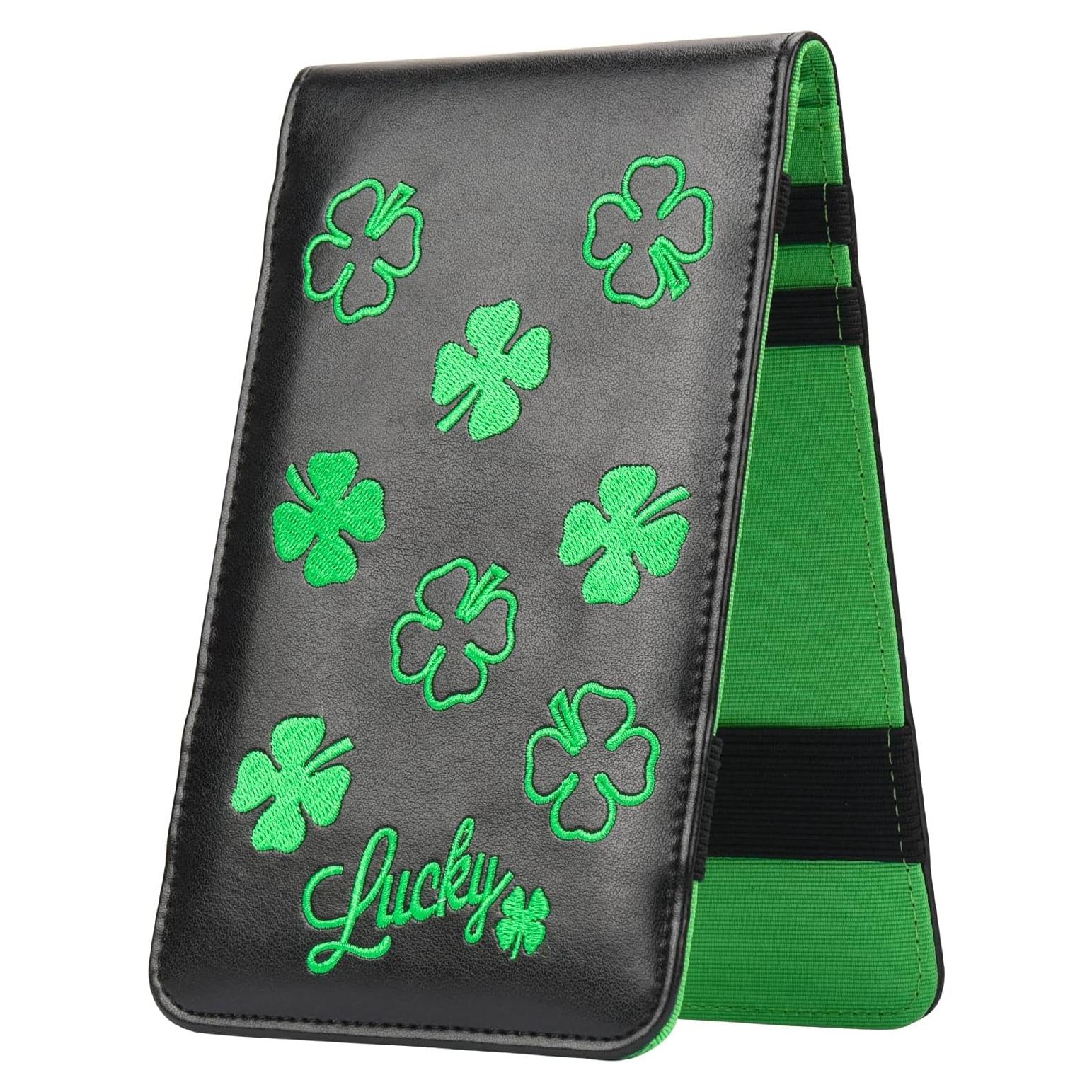 Cubierta de Tarjeta de Puntuación de Golf Big Teeth - Trébol Negro