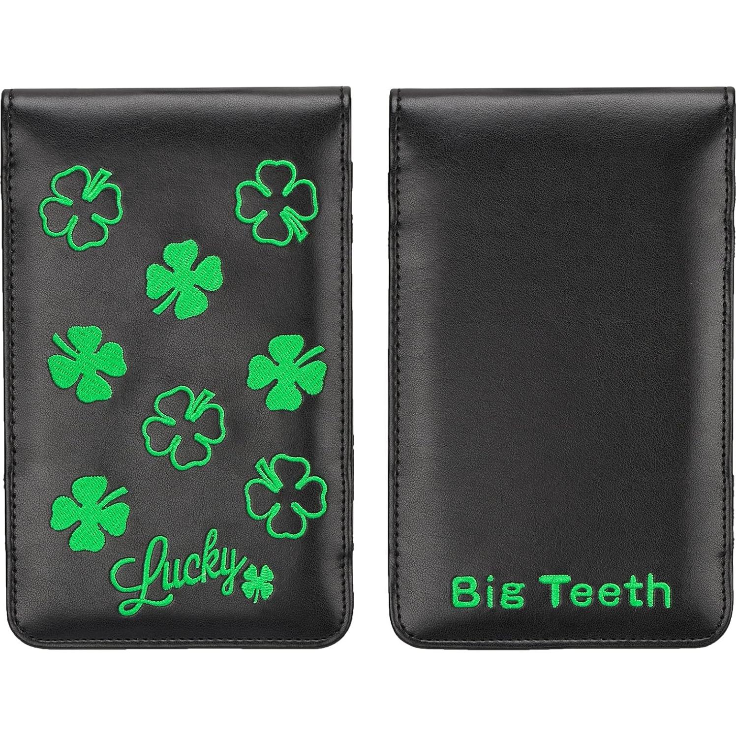 Cubierta de Tarjeta de Puntuación de Golf Big Teeth - Trébol Negro