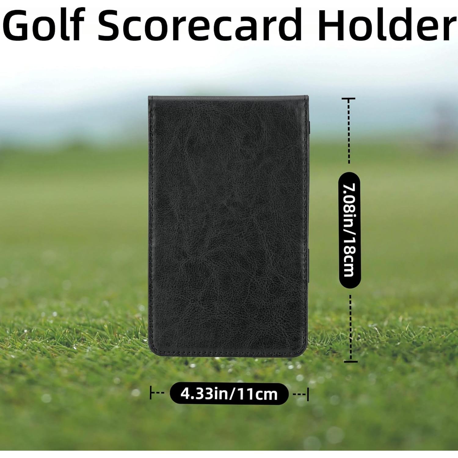 Portatarjetas de Golf QSYZAIL de Cuero PU con 2 Tarjetas