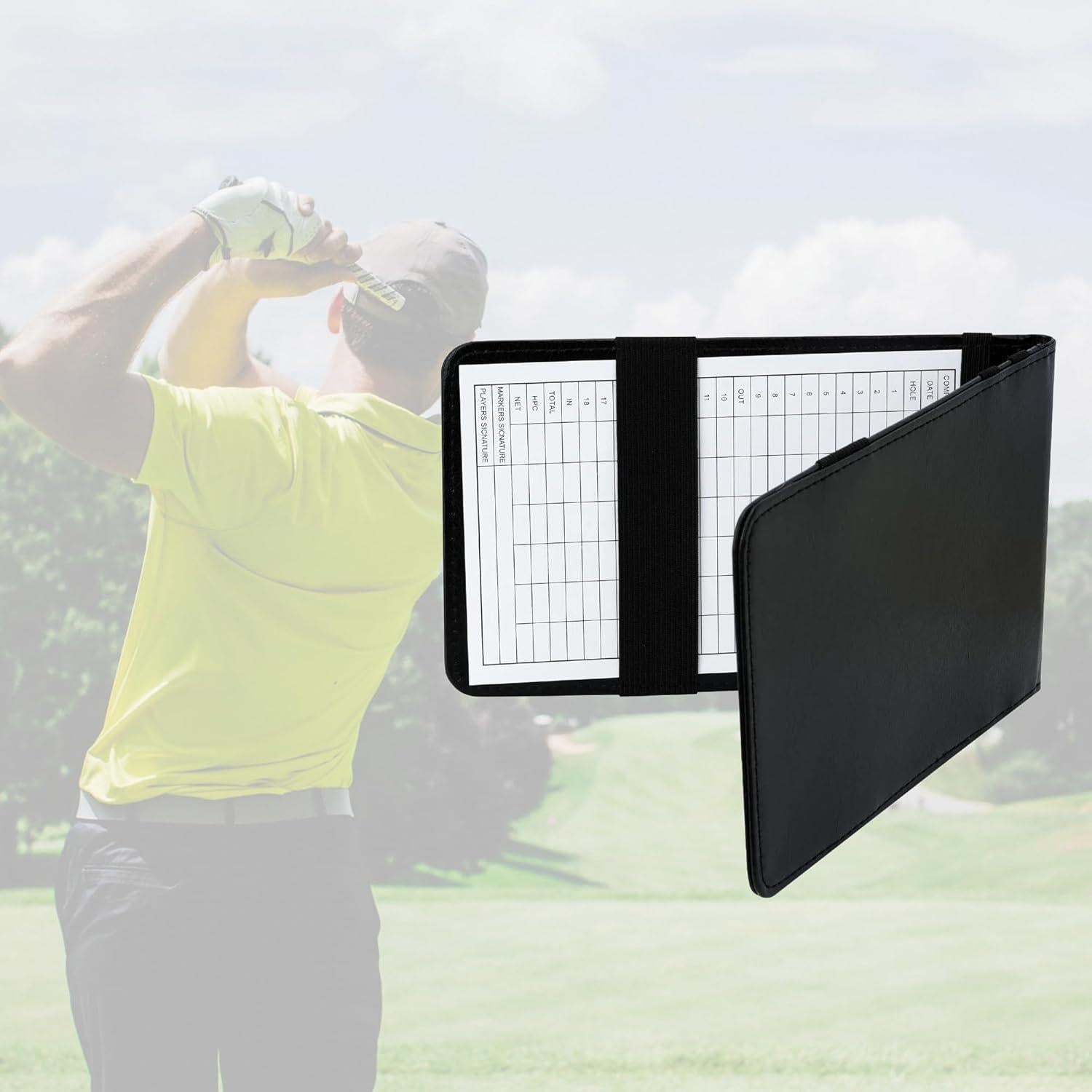 Portatarjetas de Golf QSYZAIL de Cuero PU con 2 Tarjetas