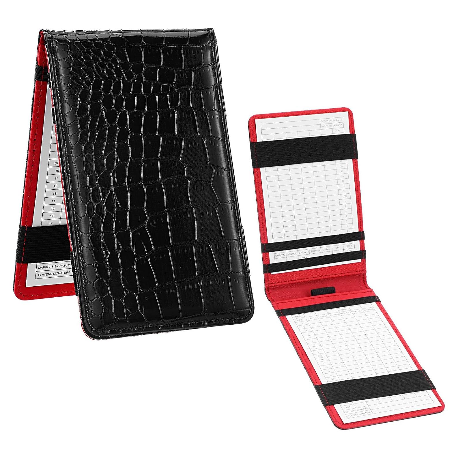 Funda de Piel PU TIESOME para Tarjeta de Puntuación Golf Negro