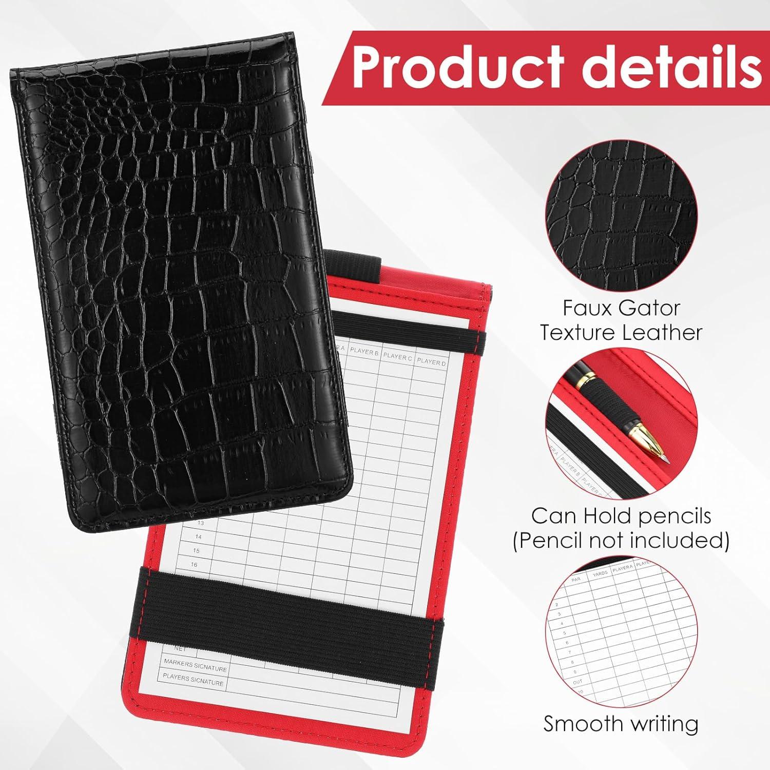 Funda de Piel PU TIESOME para Tarjeta de Puntuación Golf Negro