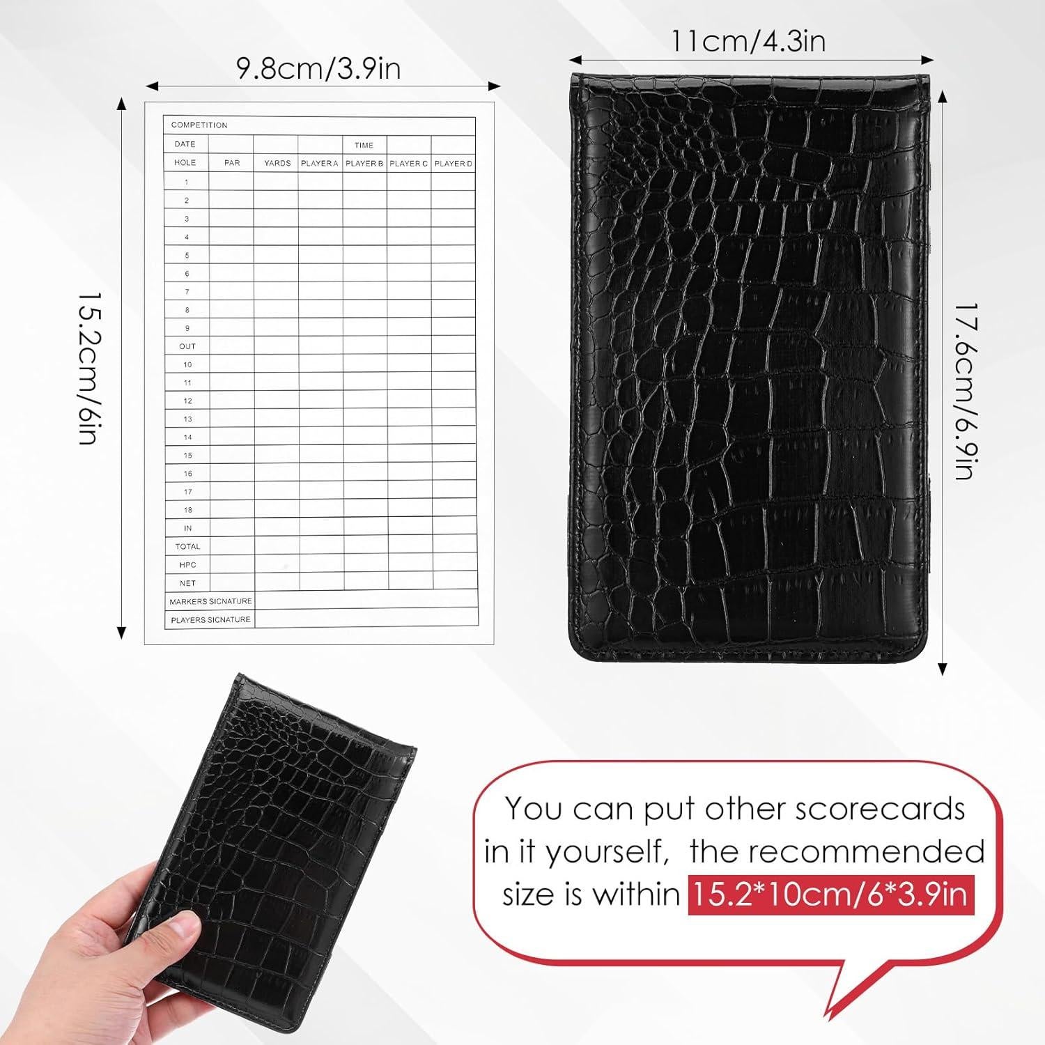 Funda de Piel PU TIESOME para Tarjeta de Puntuación Golf Negro