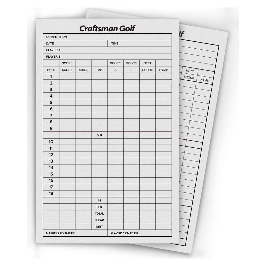 Tarjetas de Puntuación de Golf CRAFTSMAN GOLF 10pcs 10x15cm