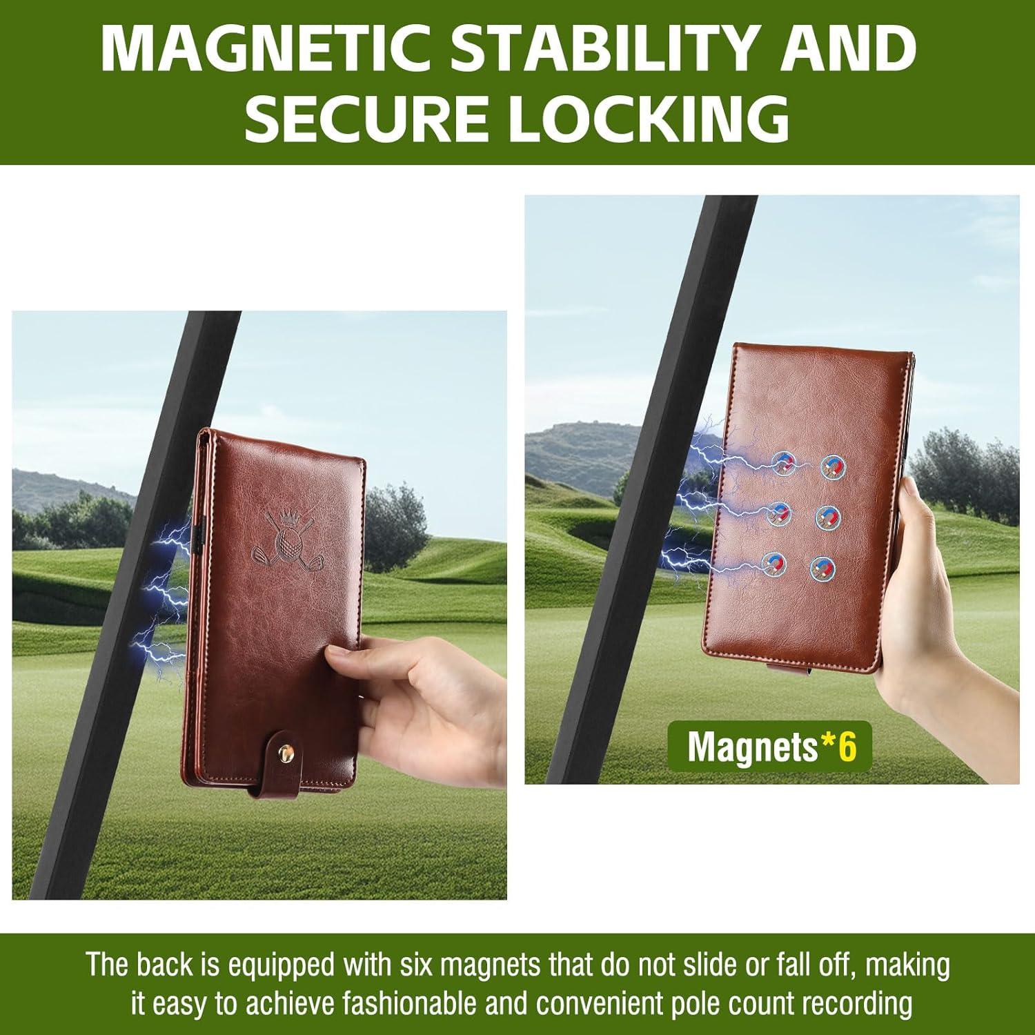 Soporte de Tarjeta de Puntuación de Golf Archerest Cuero Marrón