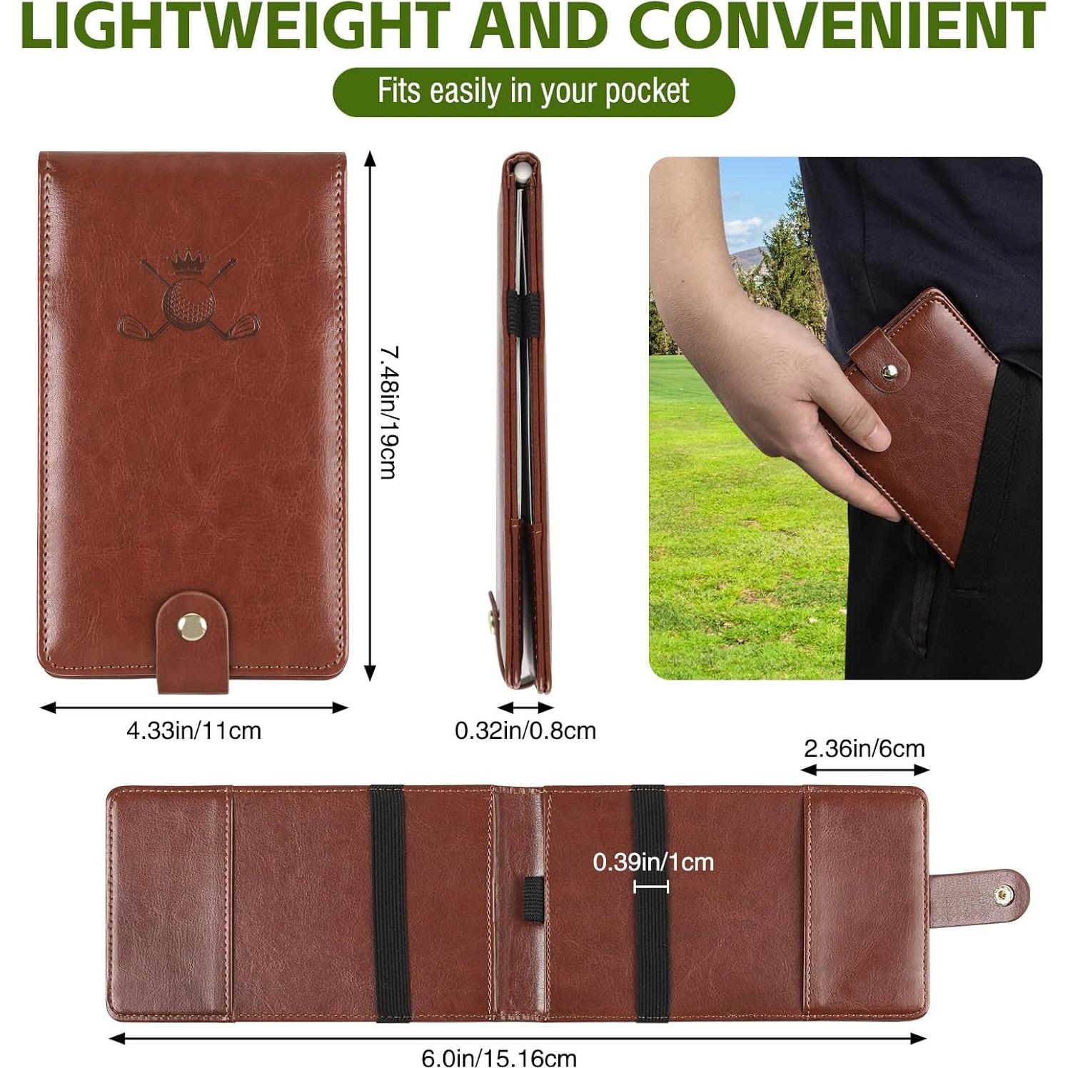 Soporte de Tarjeta de Puntuación de Golf Archerest Cuero Marrón