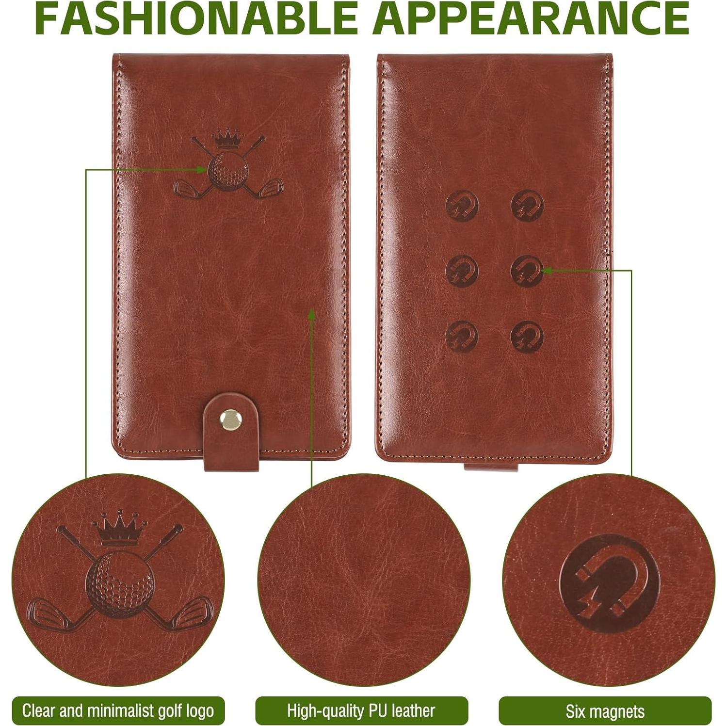 Soporte de Tarjeta de Puntuación de Golf Archerest Cuero Marrón