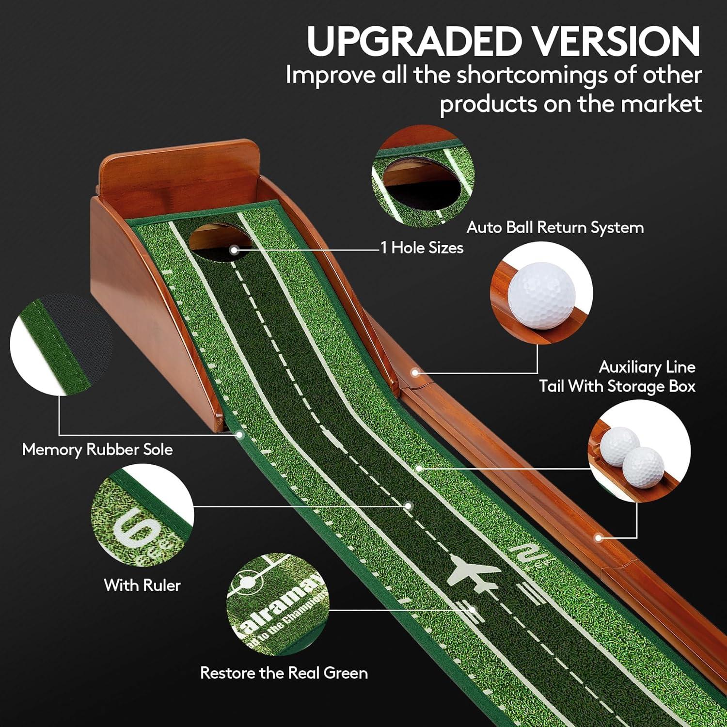 Alfombra de Golf para Putting KalraMay 241 cm - Devolución Automática