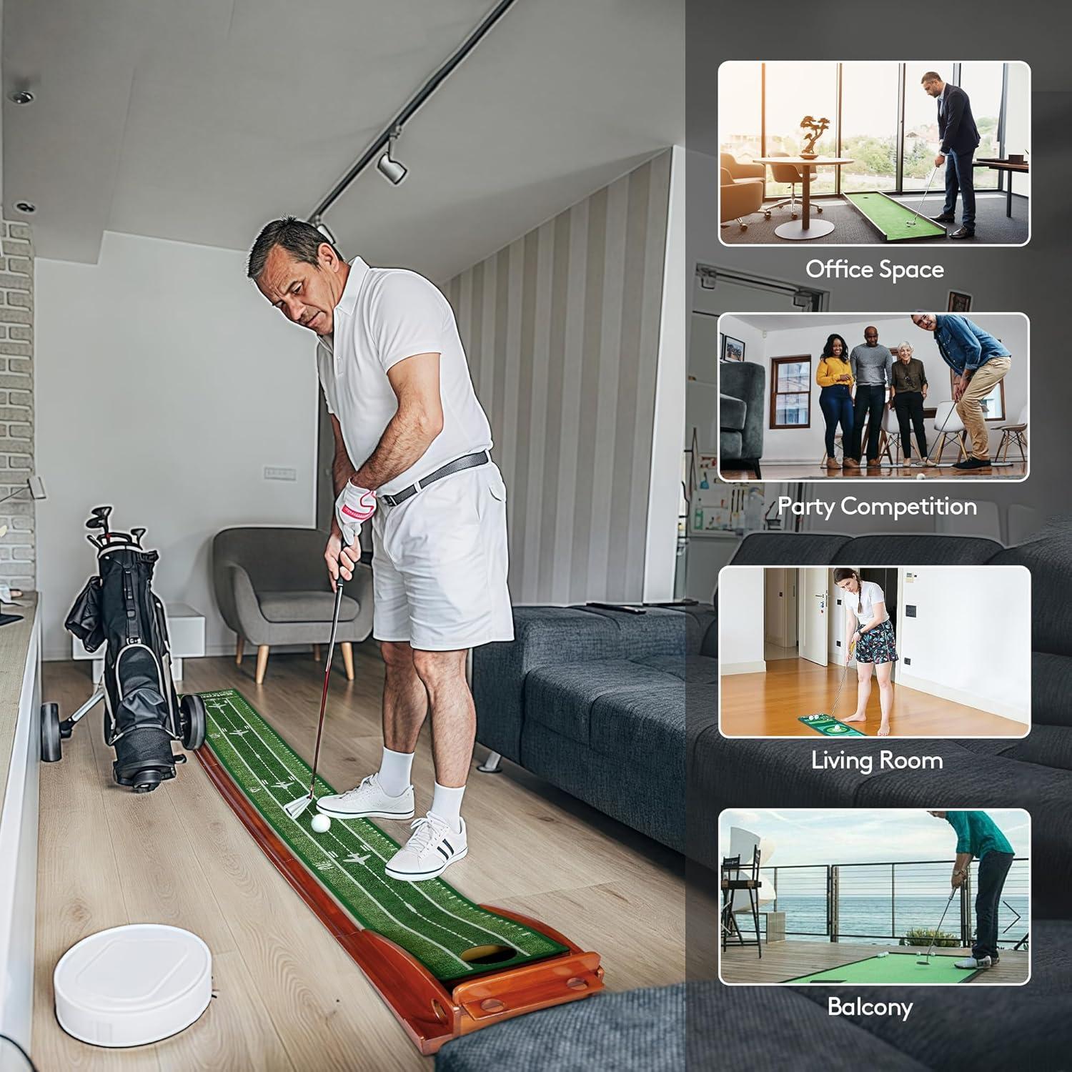 Alfombra de Golf para Putting KalraMay 241 cm - Devolución Automática