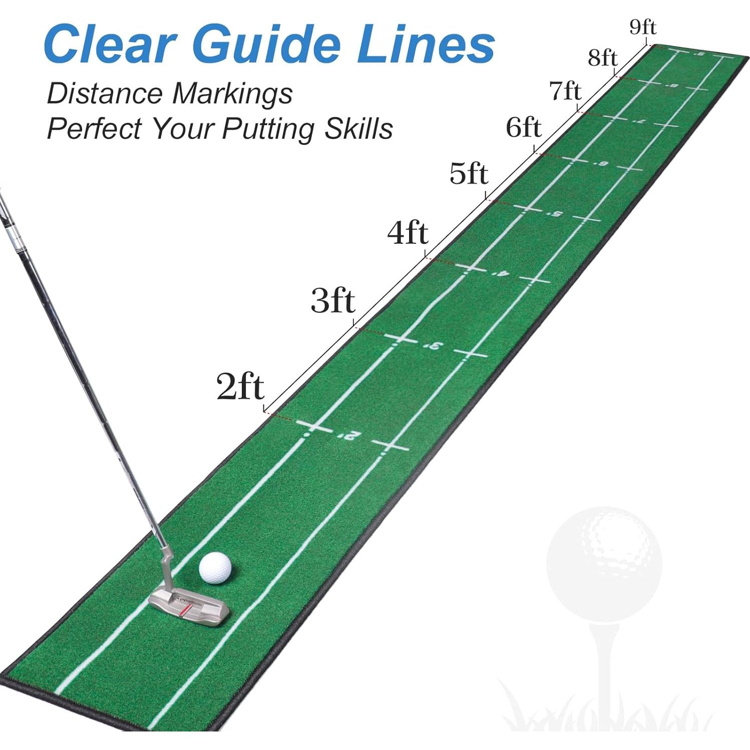 Alfombra de Putting de Golf Ponsonbay 0.3x2.8m Antideslizante