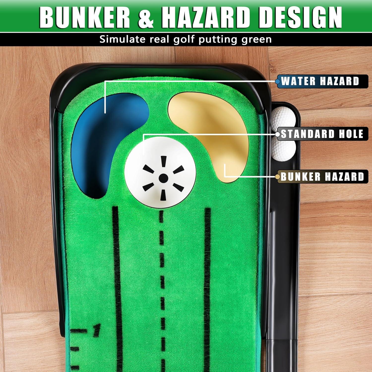 Alfombra de Putt de Golf CHAMPKEY con Espejo y Puertas - 3.09 kg