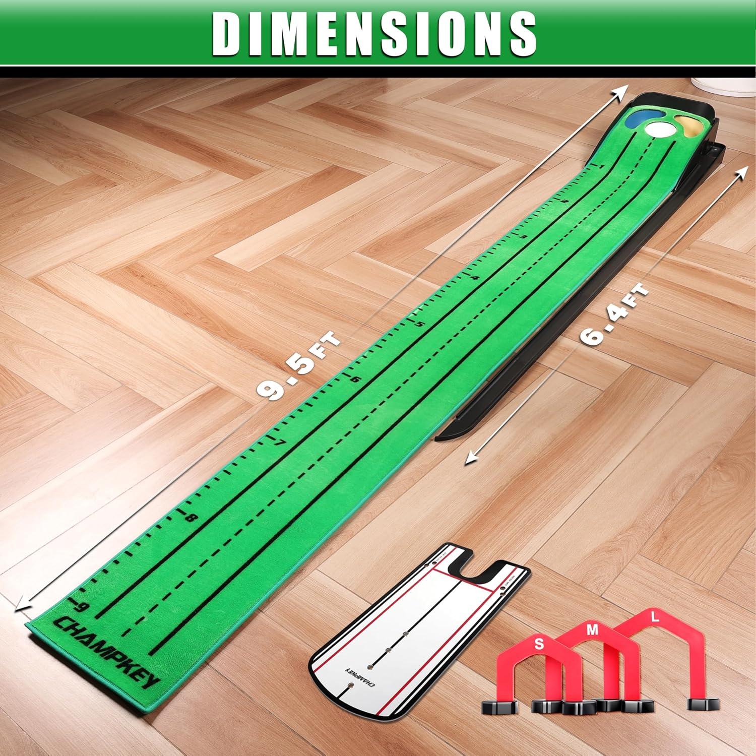 Alfombra de Putt de Golf CHAMPKEY con Espejo y Puertas - 3.09 kg