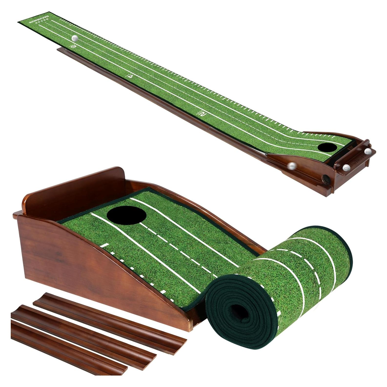 Alfombra de Putting Dachenus para Golf Interior con Devolución Automática