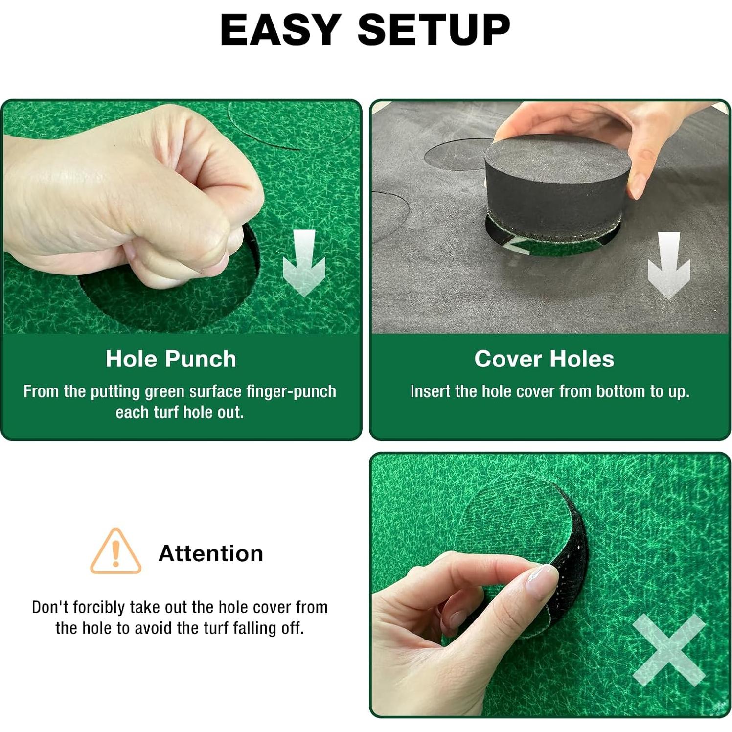 Alfombra de Putting Wekin 3.05m con 2 Putters y 12 Hoyos