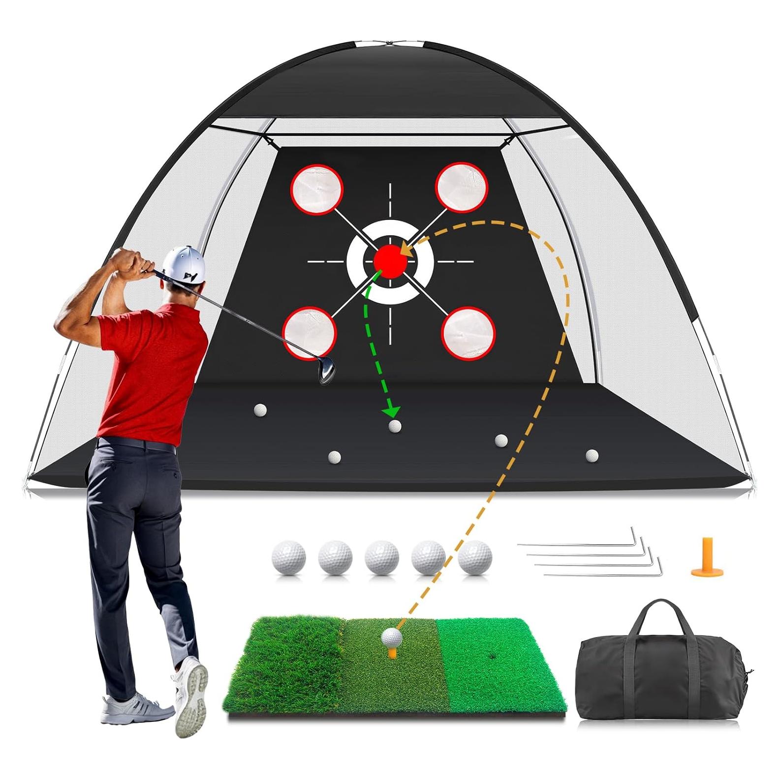 Red de Golf MFNMFN con Alfombra de Práctica 3.05x2.13m