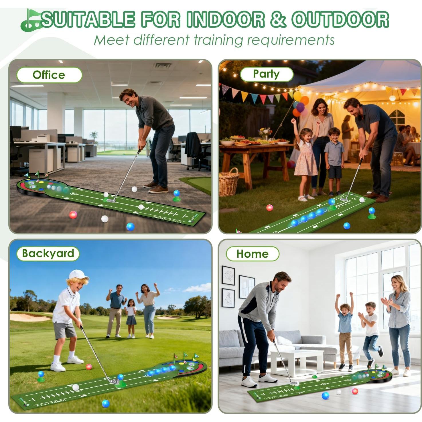 VATOS Alfombra de Golf para Putt Interior y Exterior - 42x33cm