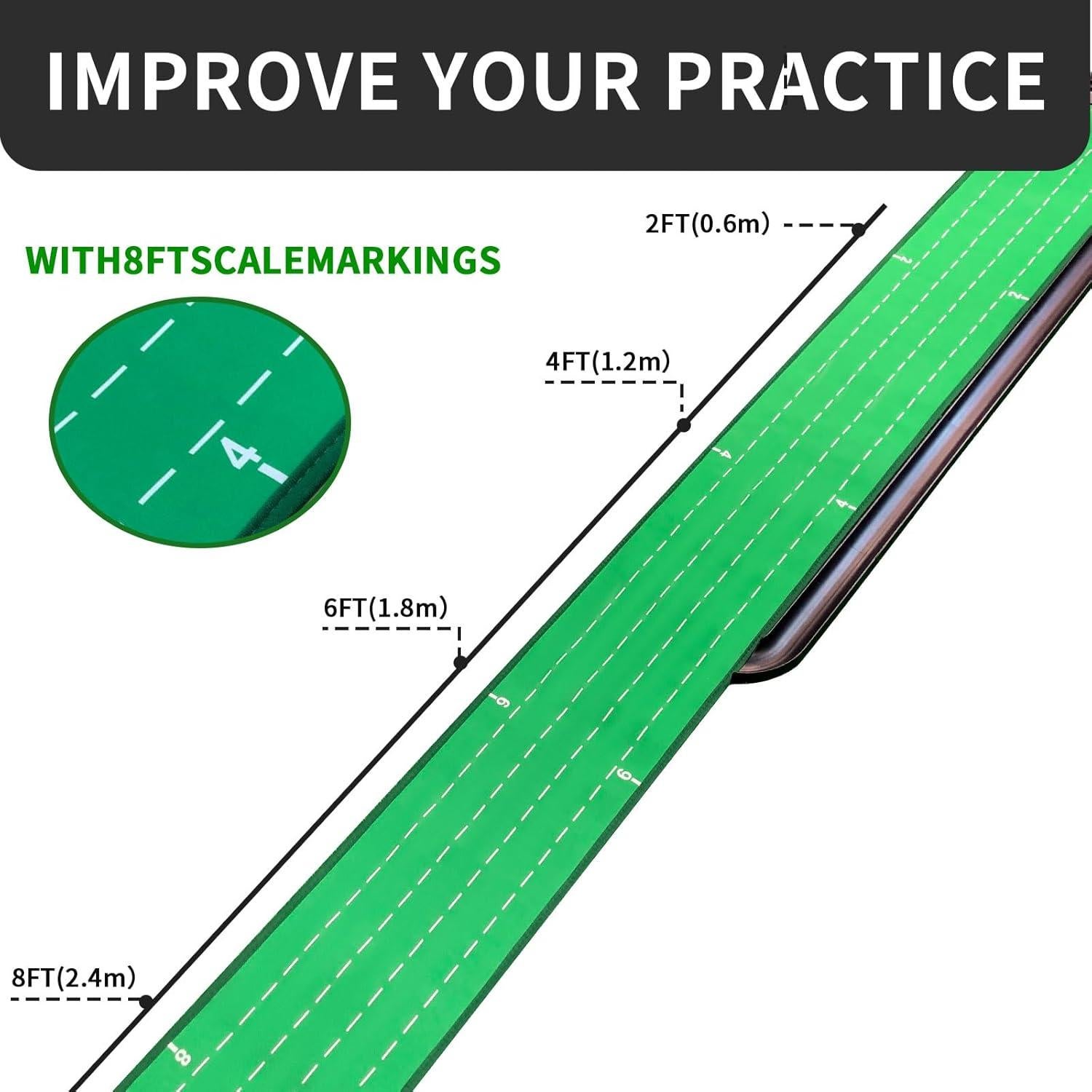 Alfombra de Putting de Golf Crestgolf 4 Pistas Antideslizante